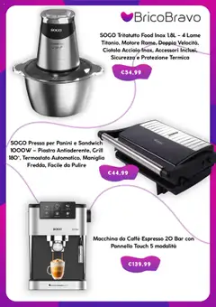 Volantino Brico Bravo del 02.09.2025 | Pagina: 4 | Prodotti: Macchina da caffe, Caffè, Tritatutto, Ciotola