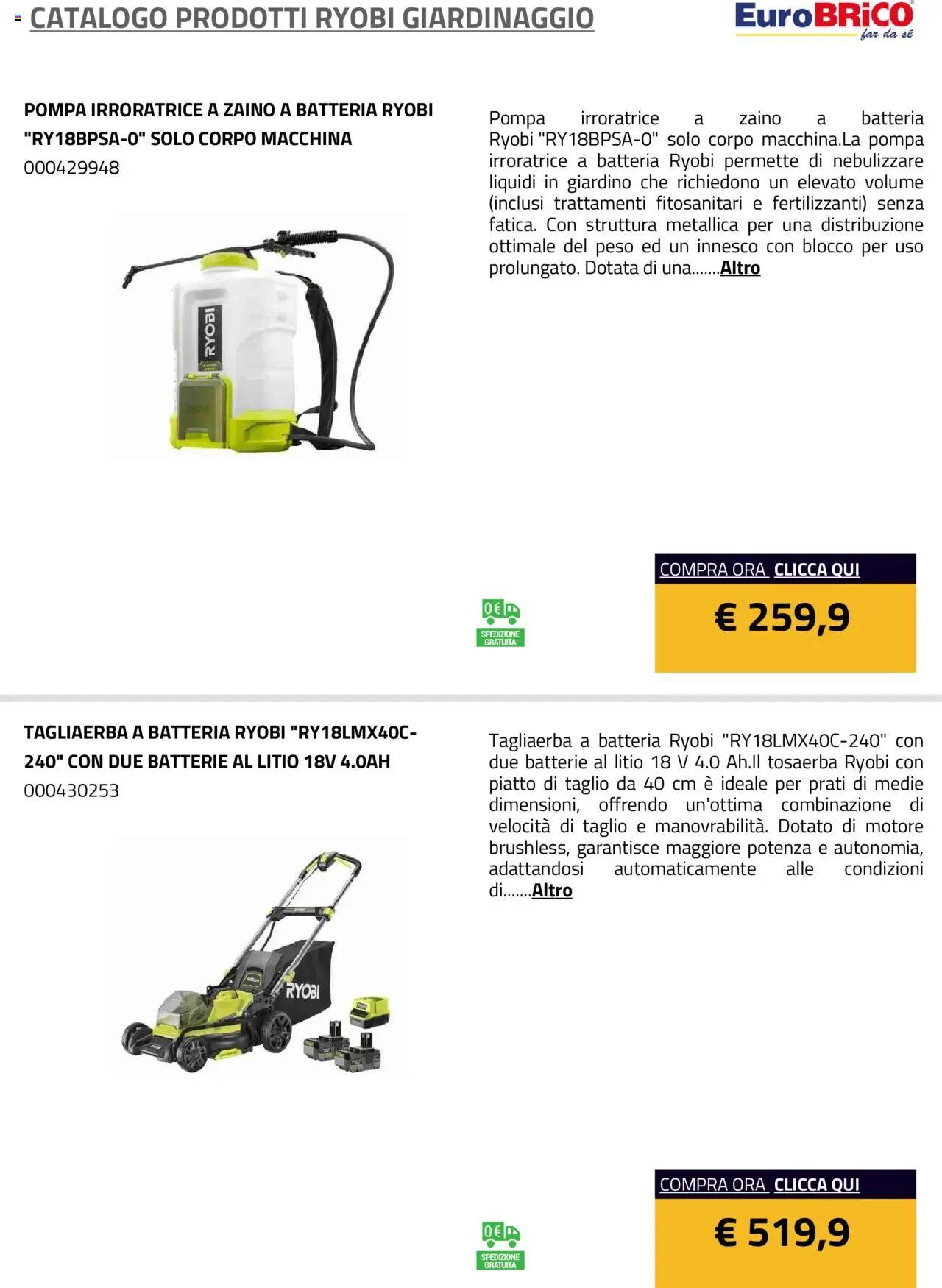 Volantino Eurobrico del 23.07.2025 | Pagina: 56 | Prodotti: Zaino, Piatto, Batteria, Batterie