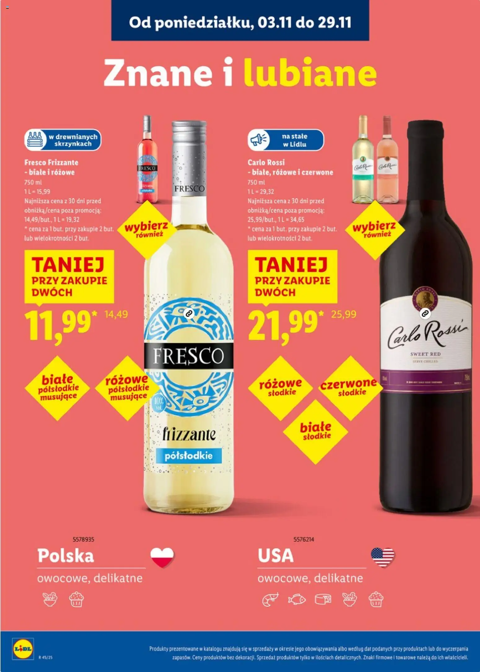 Lidl Katalog karta win od 03.11.2025 | Strona: 21 | Produkty: Fresco, Carlo Rossi
