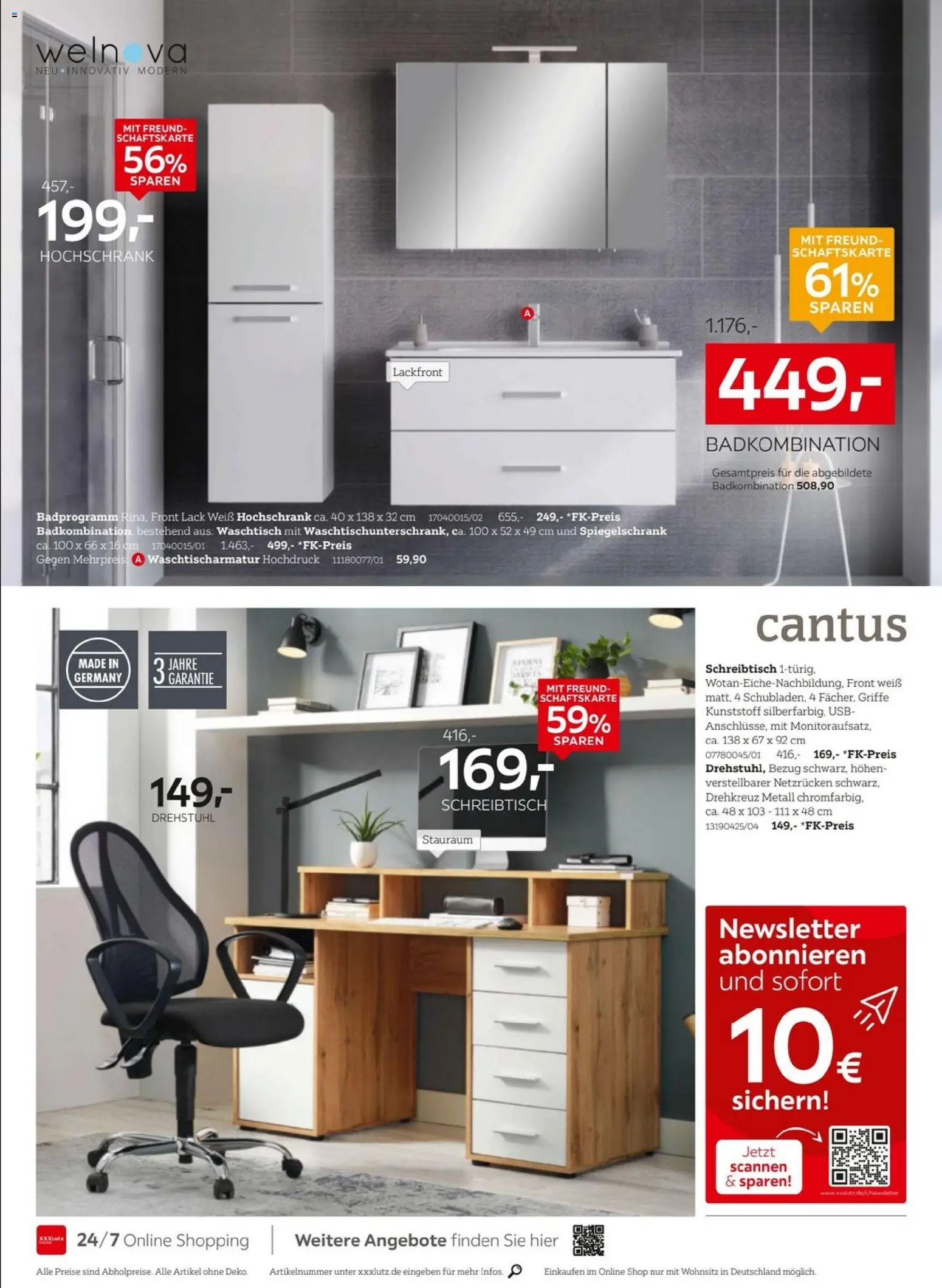 XXXLutz Nr. 1 beim Preis – gültig ab 11.04.2026 | Seite: 12 | Produkte: USB, Waschtisch, Spiegelschrank, Hochschrank