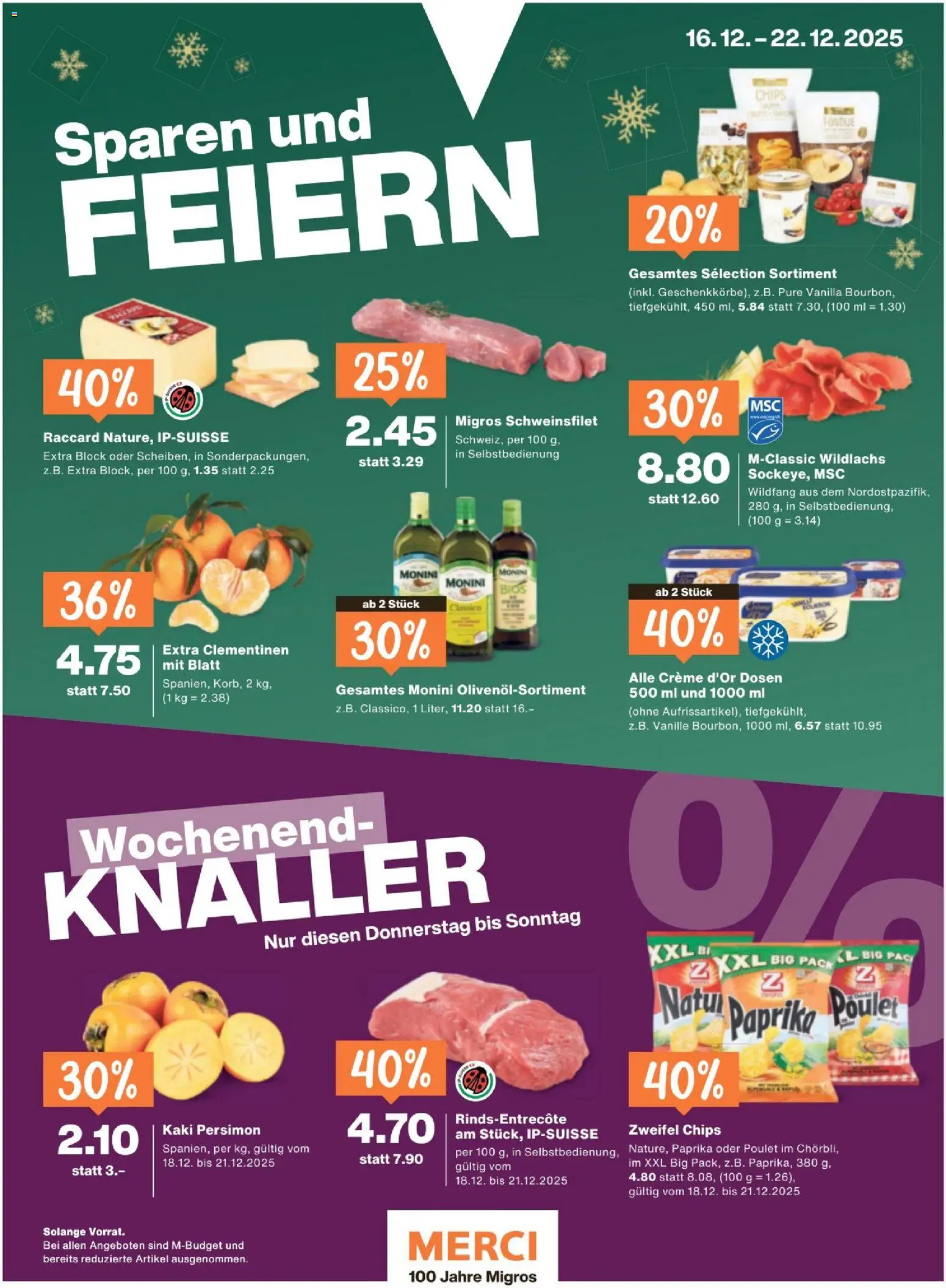Migros Magazin – gültig ab 16.12.2025 | Seite: 72 | Produkte: Kaki, Chips, Fondue, Creme