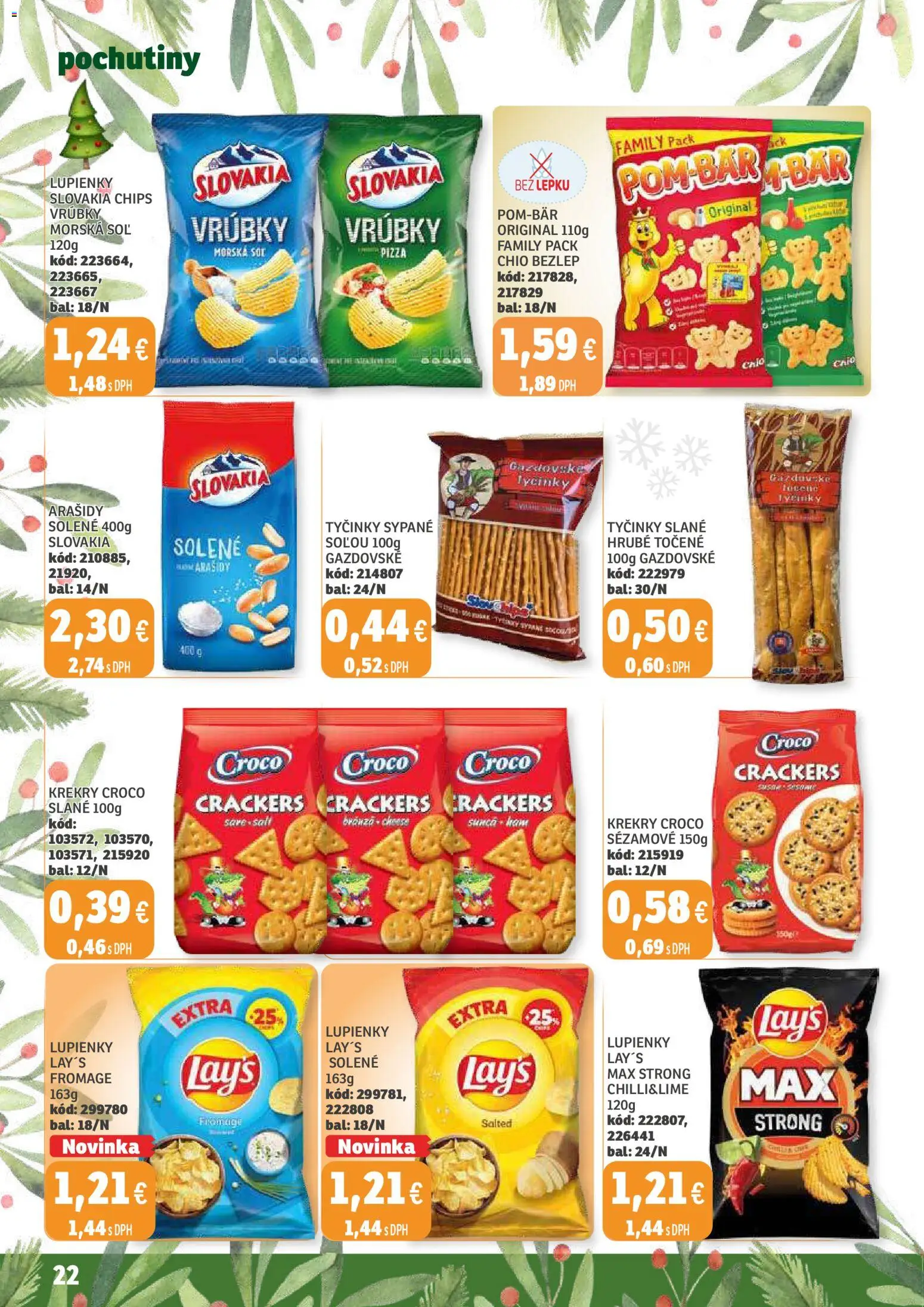 Nové Labaš akcie – leták je platný od 28.11.2025 | Strana: 22 | Produkty: Pizza, Soľ, Arašidy