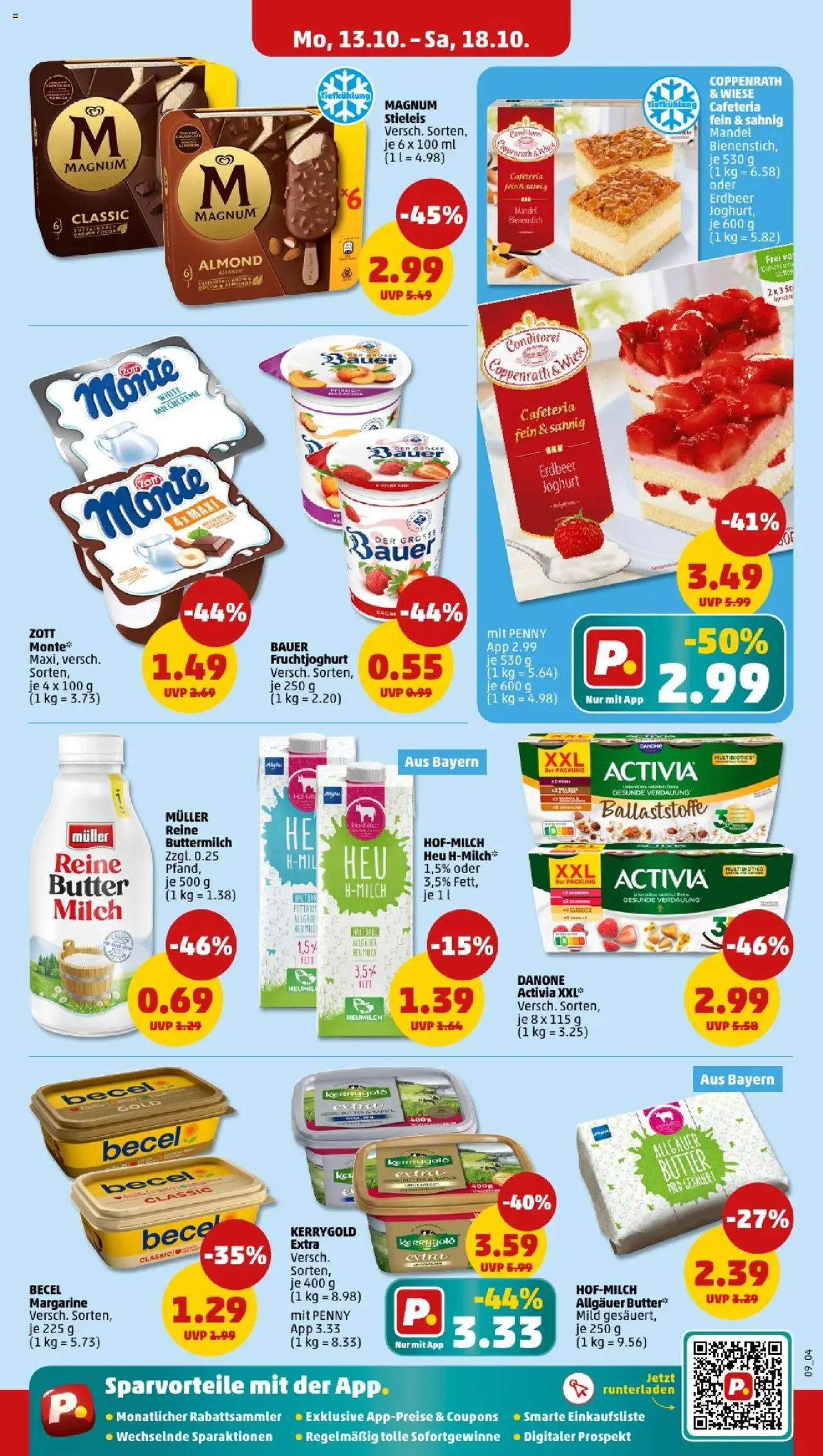 Penny - Bayern – gültig ab 13.10.2025 | Seite: 13 | Produkte: Activia, Margarine, Buttermilch, Fruchtjoghurt