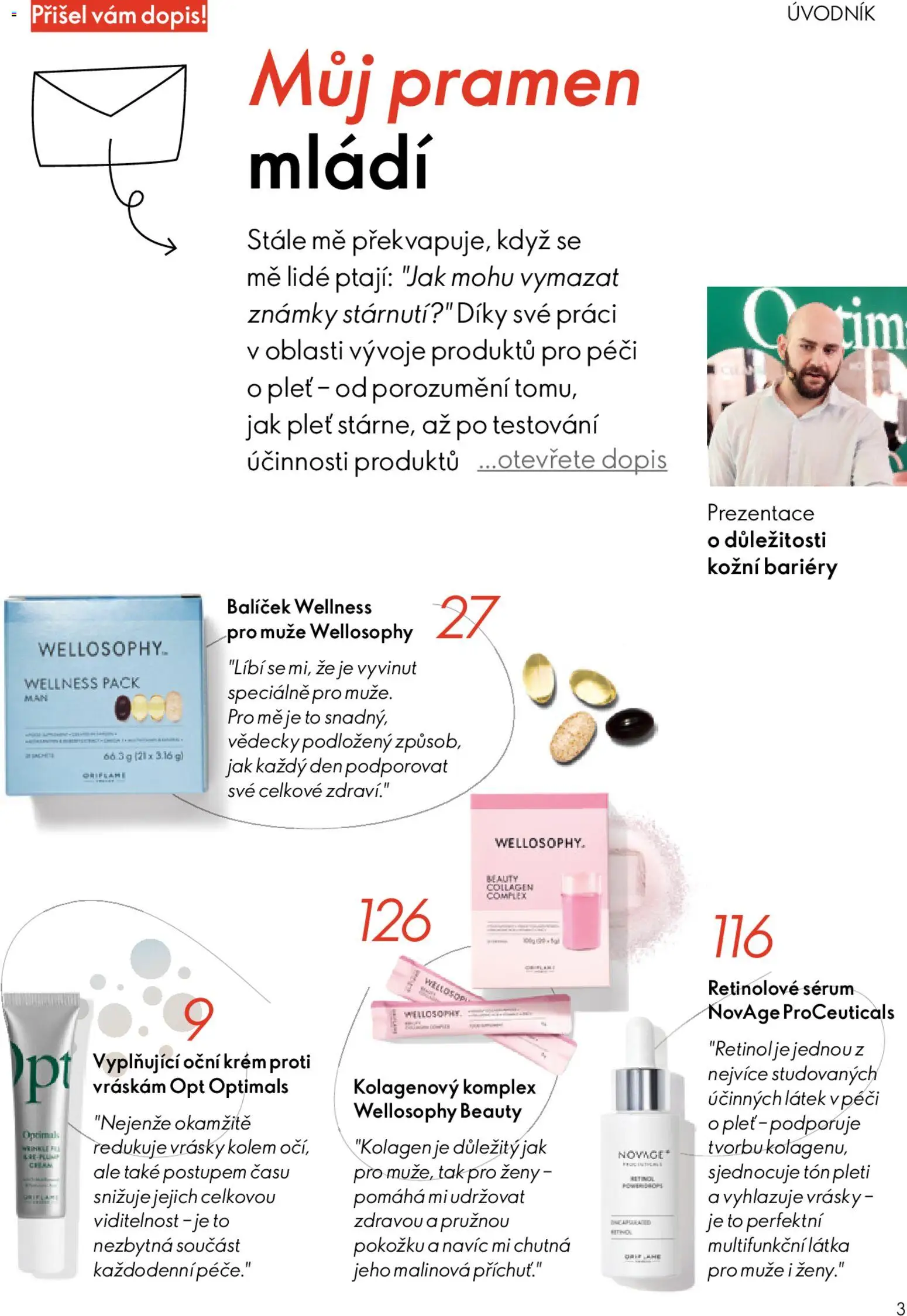 Oriflame katalog č. 04/2026 od 04.03.2026 | Strana: 3 | Produkty: Známky, Sérum, Krém, Kolagen