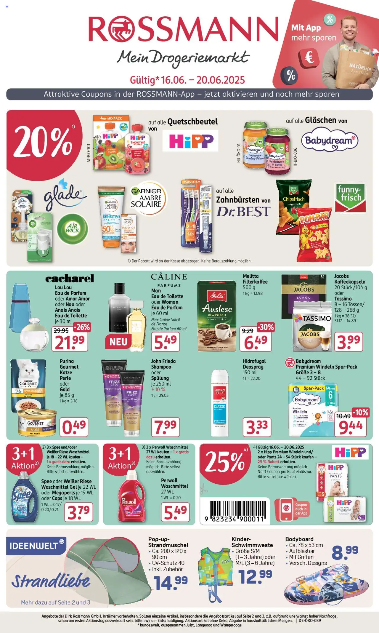 Rossmann Prospekt 	 - gültig ab dem 16.06.2025 | Seite: 1 | Produkte: Melitta, Äpfel, Deodorant, Waschmittel