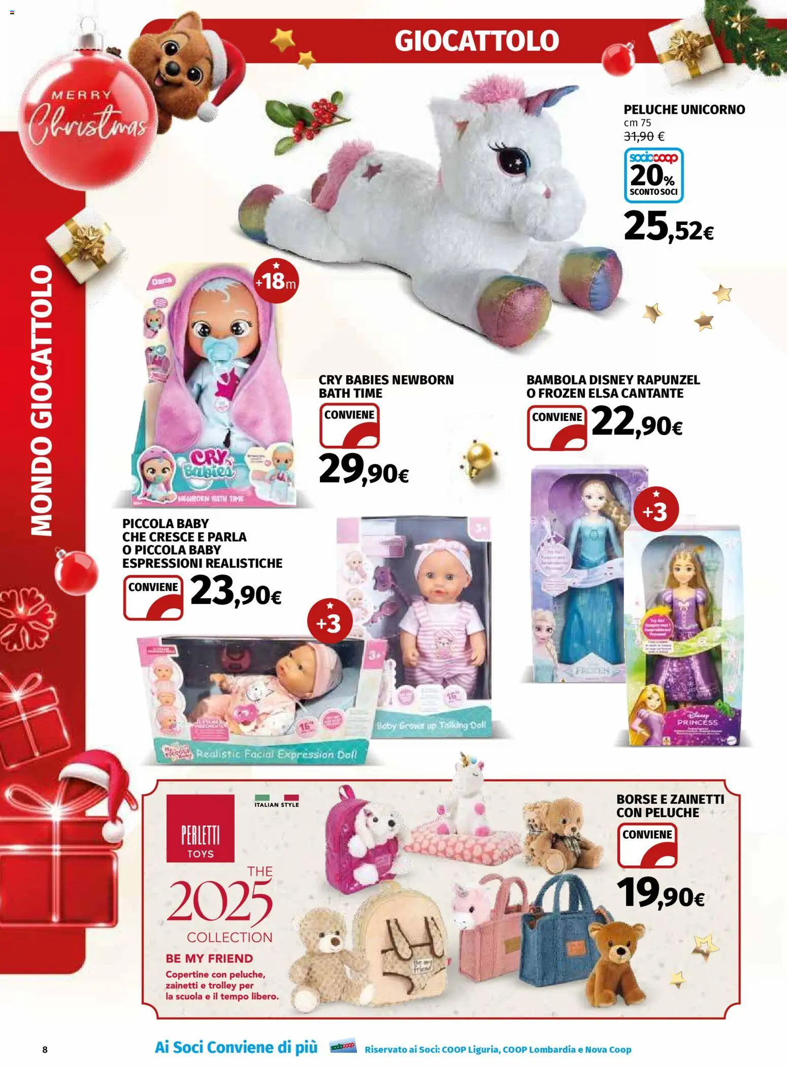 Volantino Ipercoop del 01.12.2025 | Pagina: 8 | Prodotti: Peluche, Trolley