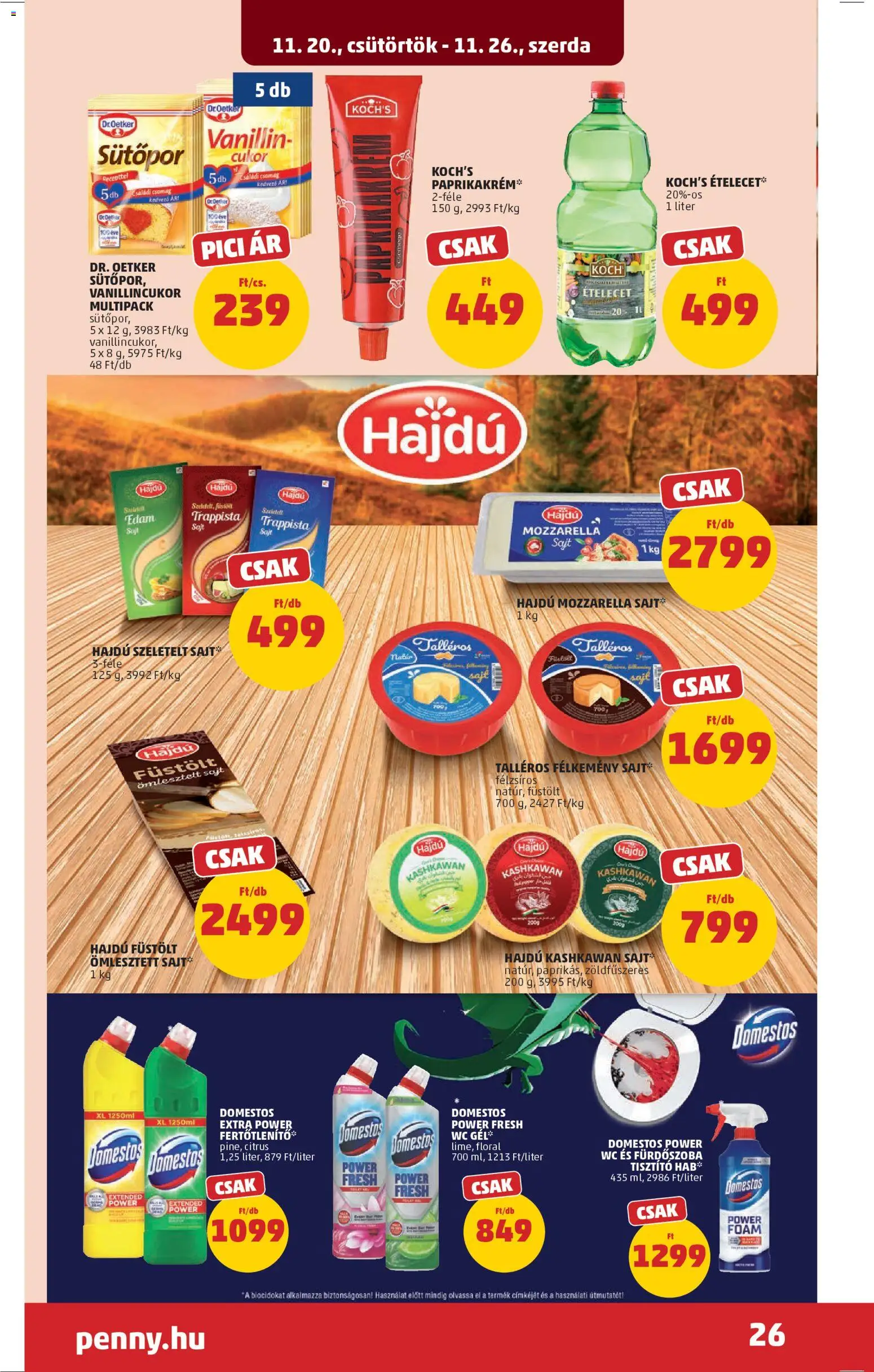 PENNY akciós ujság - amely érvényes a következő dátumtól: 20.11.2025 | Oldal: 30 | Termékek: Mozzarella, Sütőpor, Vanillincukor, Sajt