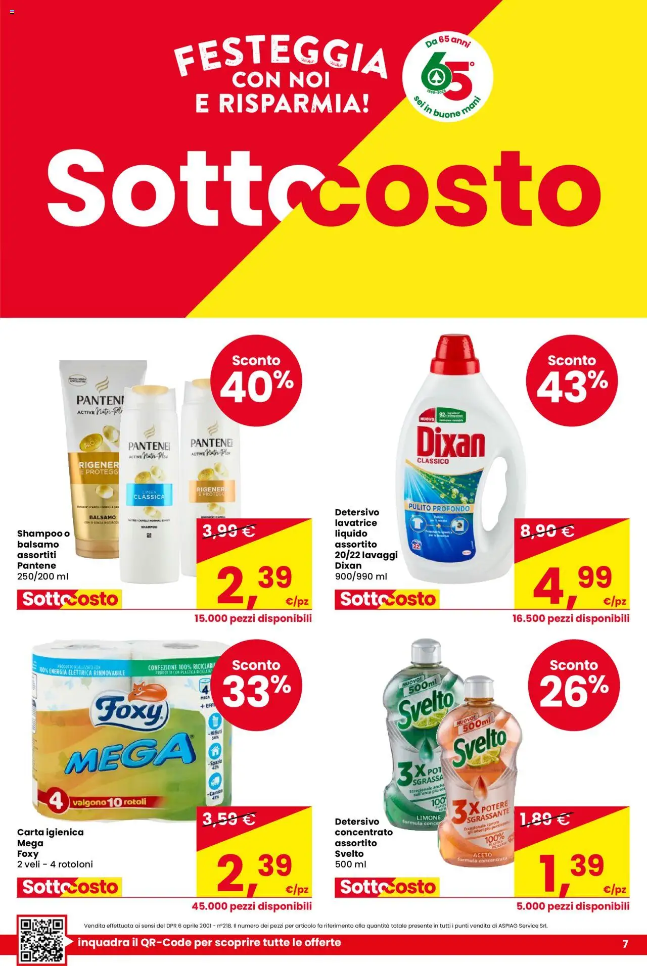 Volantino Despar del 02.10.2025 | Pagina: 7 | Prodotti: Shampoo, Balsamo, Carta igienica, Lavatrice