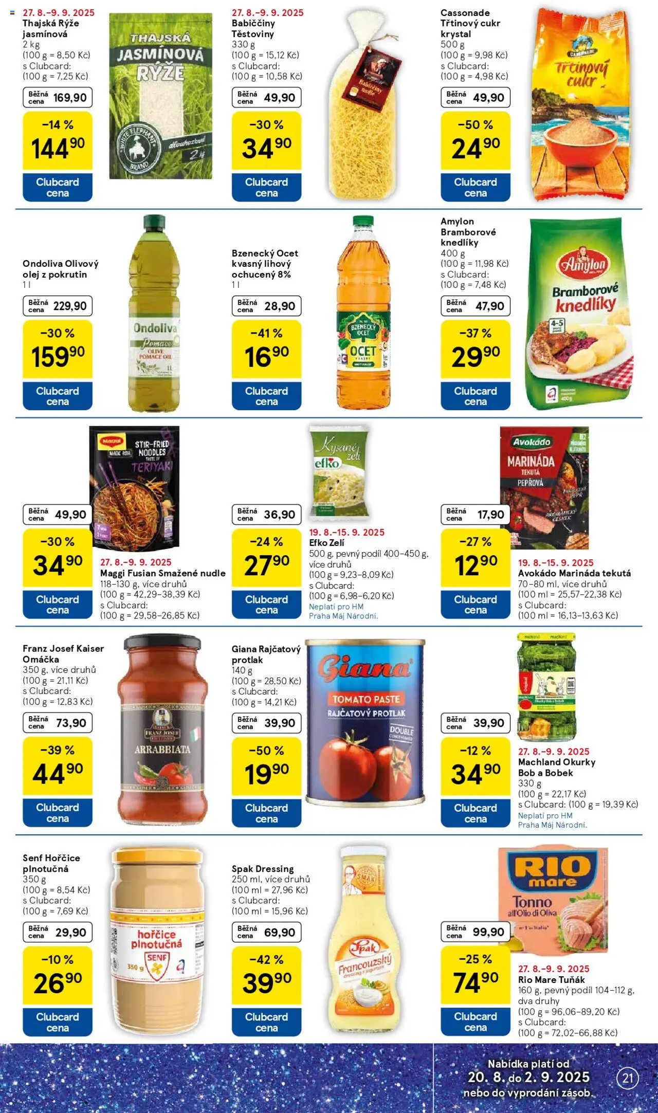 Tesco leták - Hypermarket od 27.08.2025 | Strana: 21 | Produkty: Olivový olej, Rýže, Okurky, Cukr