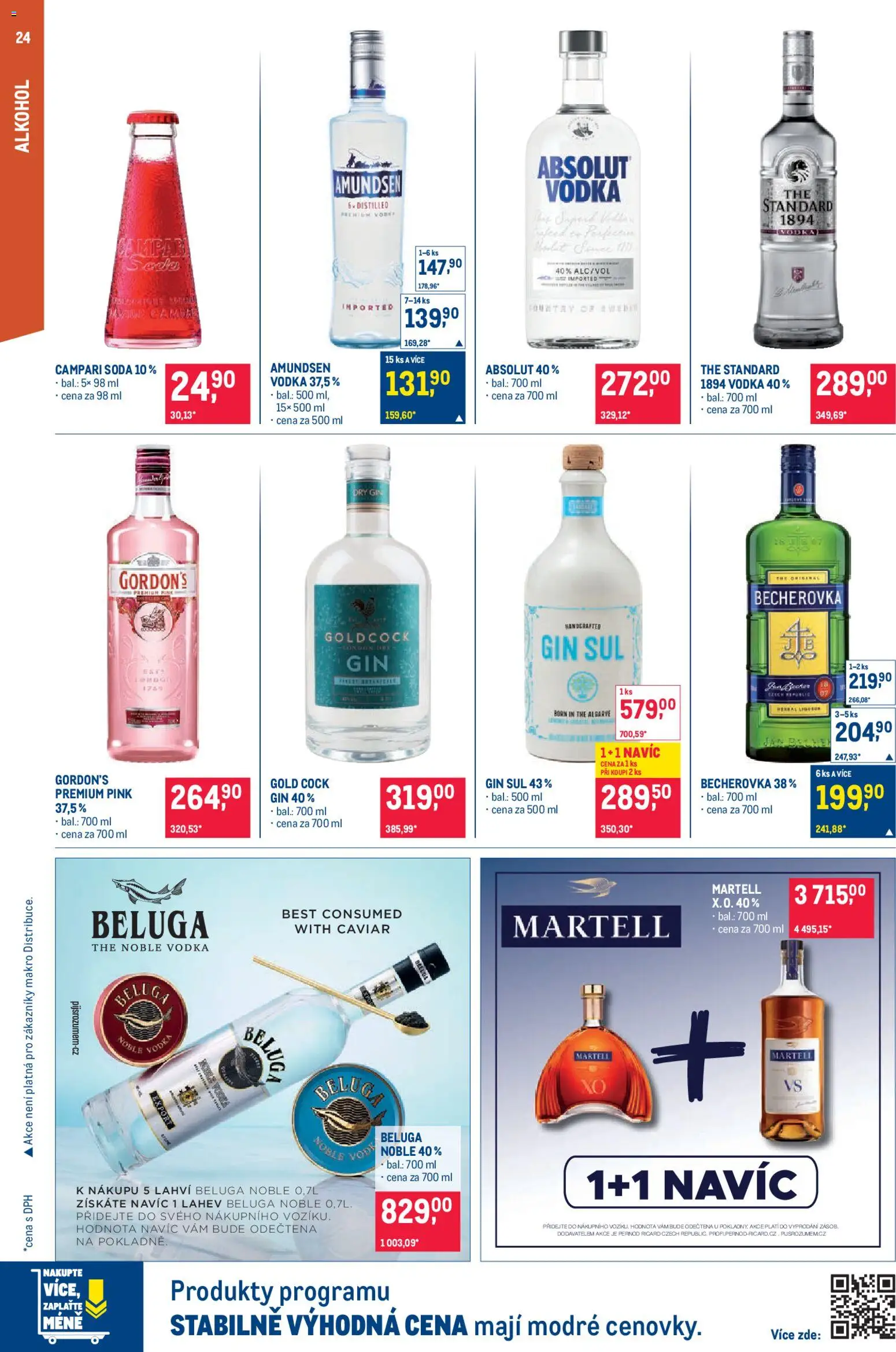 Makro leták - Pro milovníky jídla od 17.12.2025 | Strana: 24 | Produkty: Vodka, Becherovka, Dry gin, Láhev