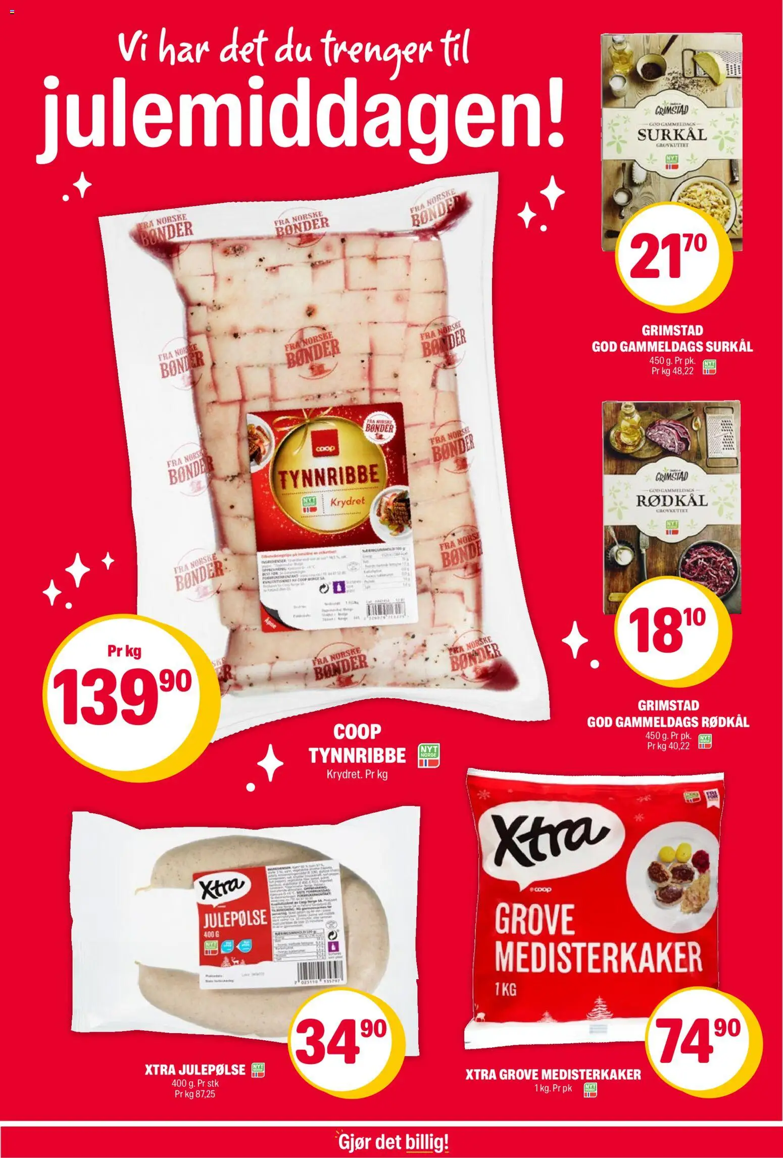 {H1} | Side: 19 | Produkter: Суміш дитяча, Rødkål, Medisterkaker, Surkål