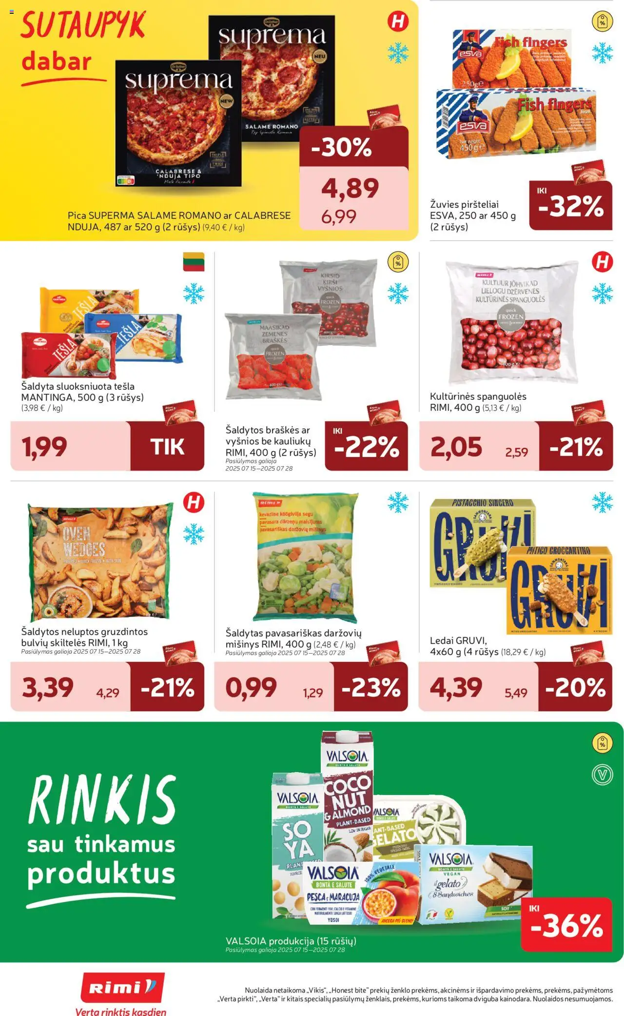 Rimi - Leidinys│galioja nuo 22.07.2025 | Puslapis: 15 | Prekių: Ledai, Pica, Braškės
