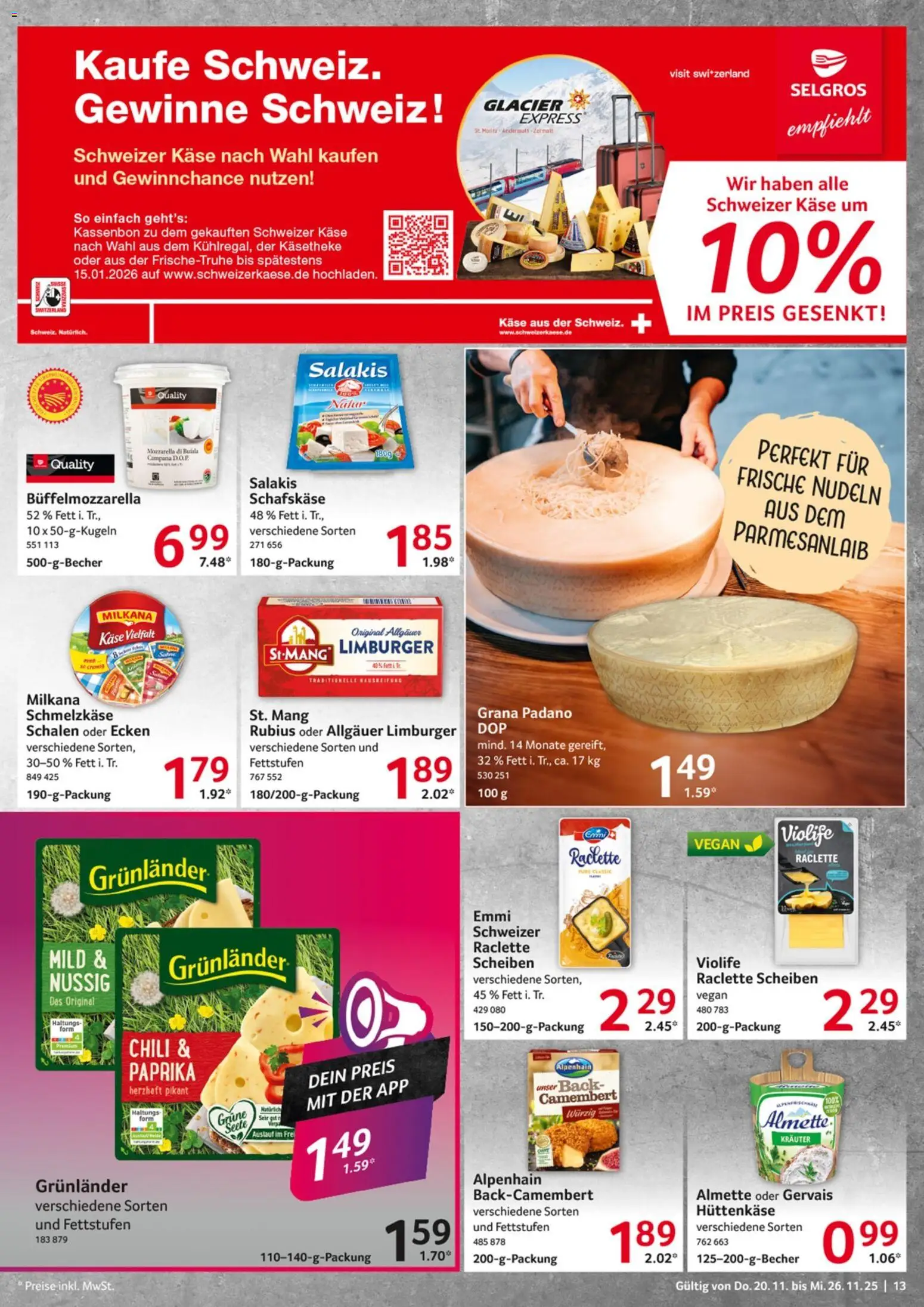 Selgros - Black Friday – gültig ab 20.11.2025 | Seite: 13 | Produkte: Käse, Milkana, Mozzarella, Schafskase