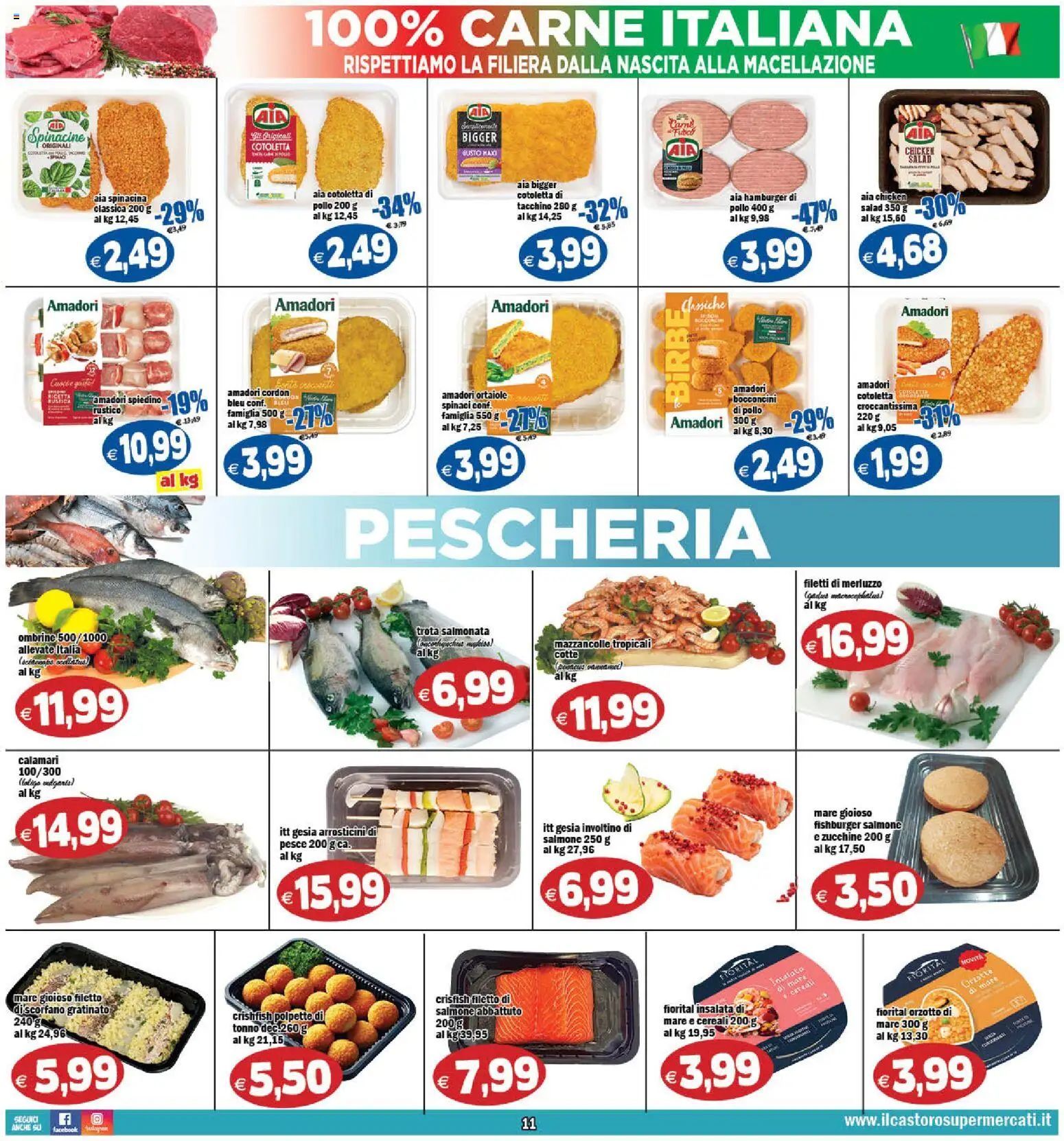 Volantino Il Castoro del 18.11.2025 | Pagina: 11 | Prodotti: Pollo, Cereali, Insalata, Polpette