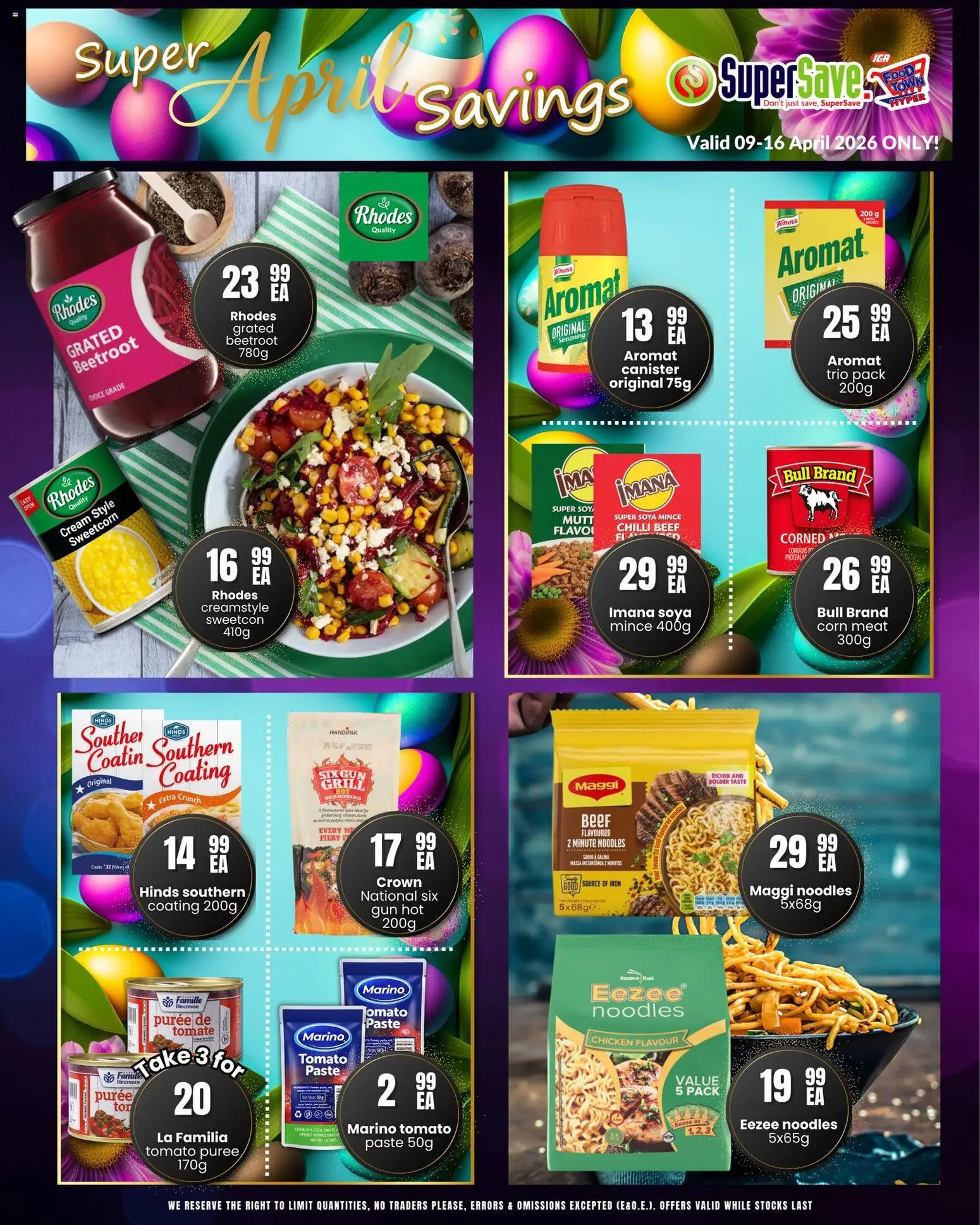 New Super Save catalogue – valid from 09.04.2026 | Page: 26 | Products: Corn, Beef, Seasoning, Cream