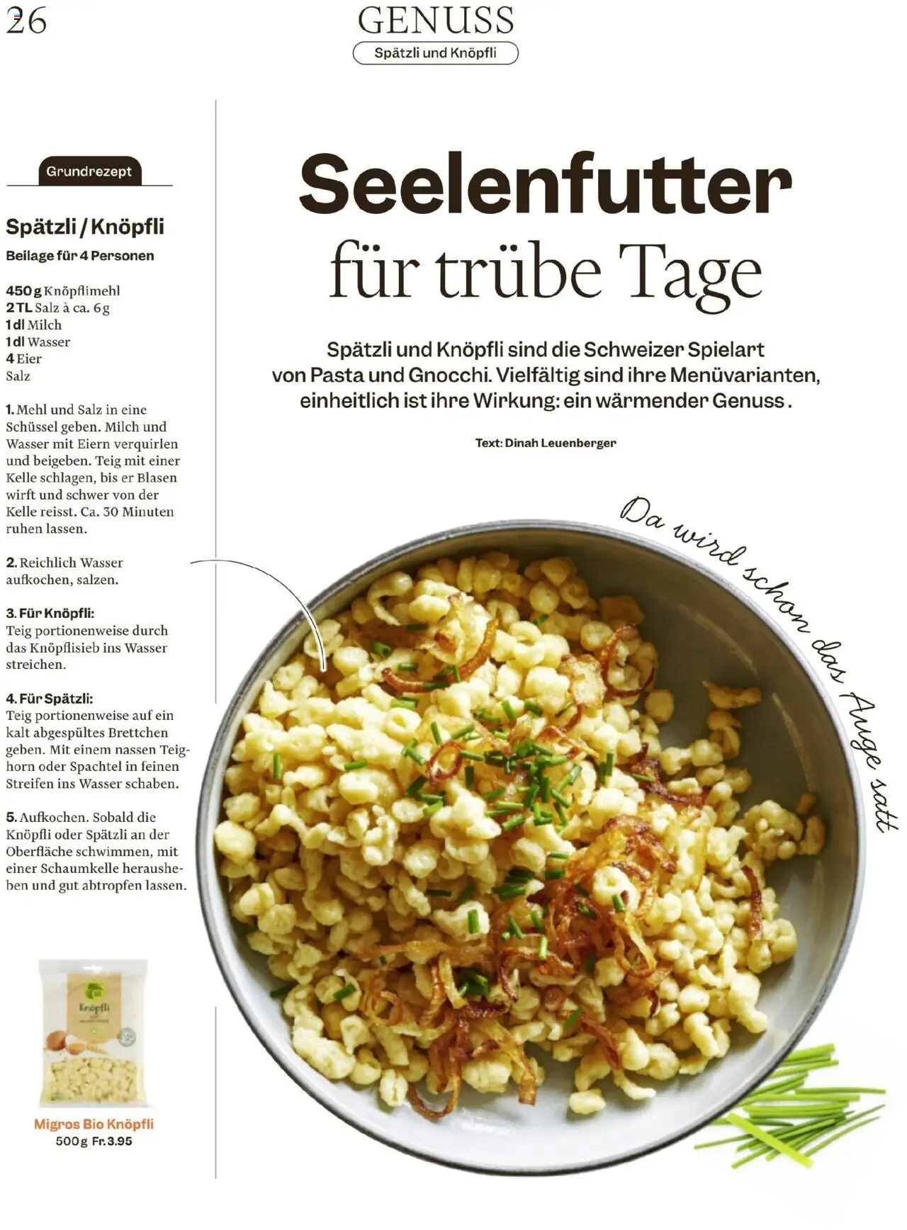 Migros Magazin – gültig ab 20.10.2025 | Seite: 26 | Produkte: Mehl, Eier, Pasta, Wasser