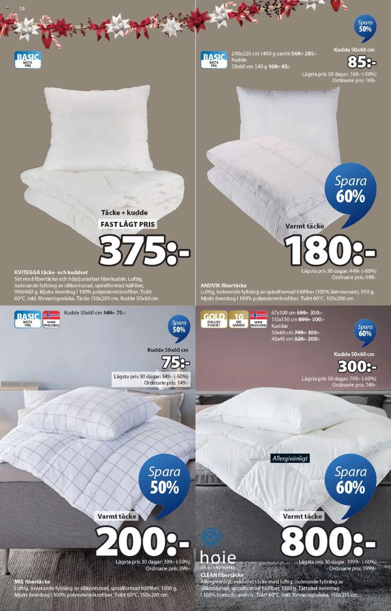 JYSK reklamblad aktuell från 20.10.2025 | Sida: 10 | Produkter: Täcke, Kudde, Set