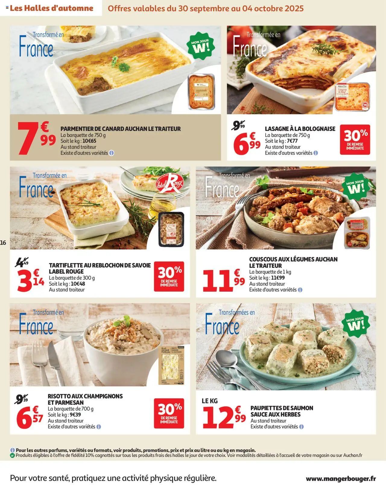 {H1} | Page: 16 | Produits: Reblochon, Parmesan, Tartiflette, Couscous