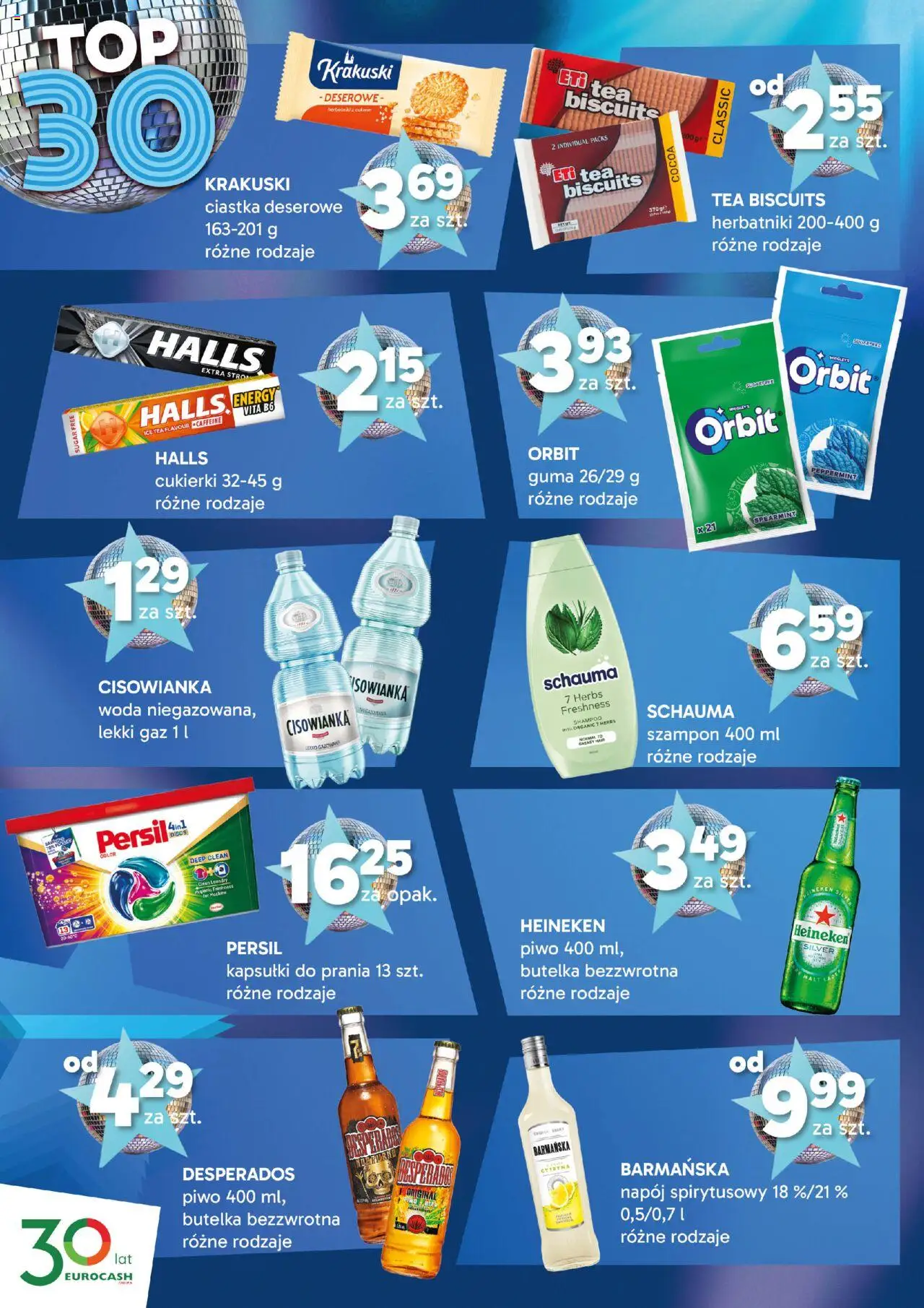Eurocash Gazetka - Hity 30-lecia od 15.09.2025 | Strona: 4 | Produkty: Persil, Herbatniki, Szampon, Woda