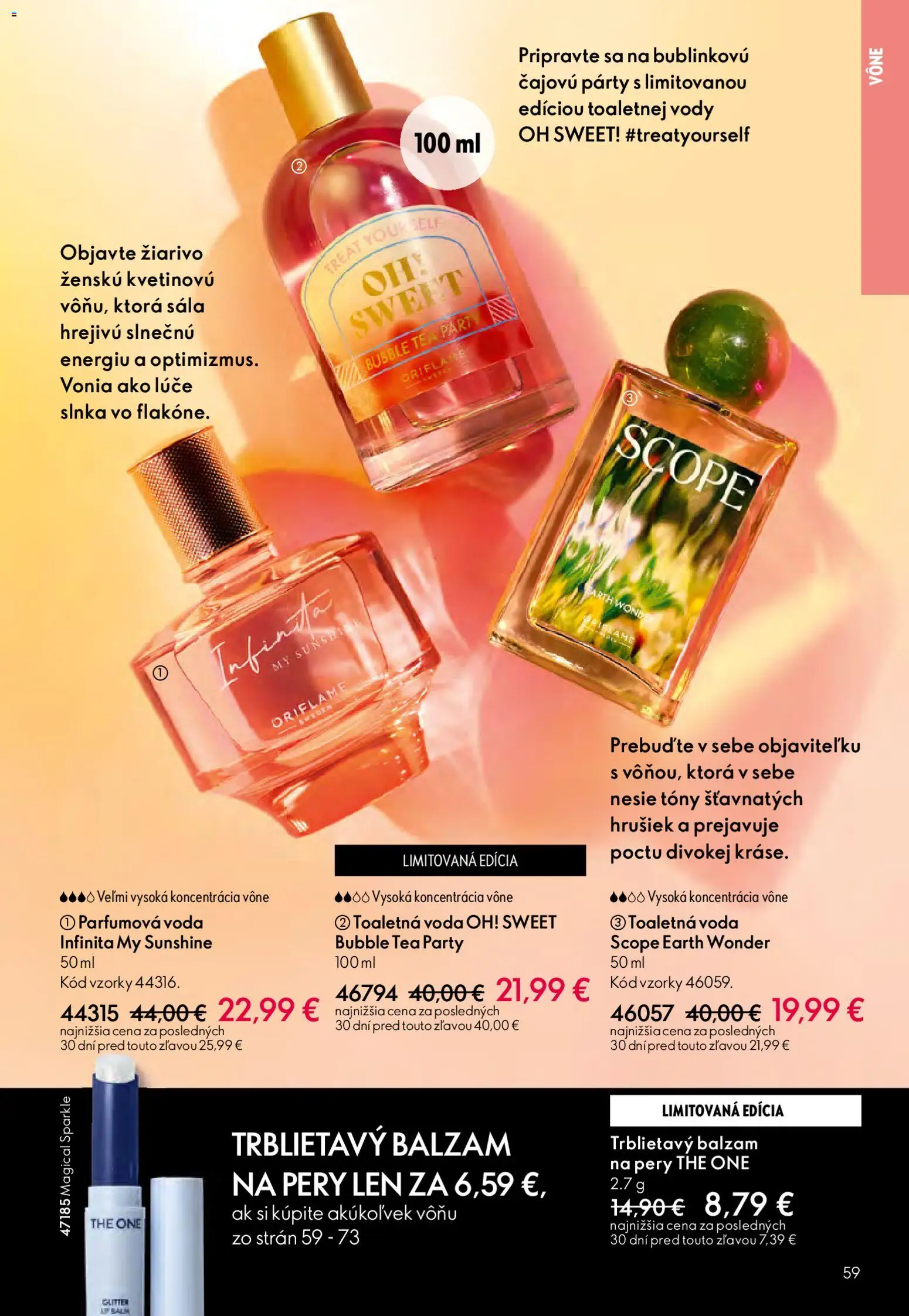 Nové Oriflame akcie – leták je platný od 15.04.2026 | Strana: 59 | Produkty: Toaletná voda, Voda