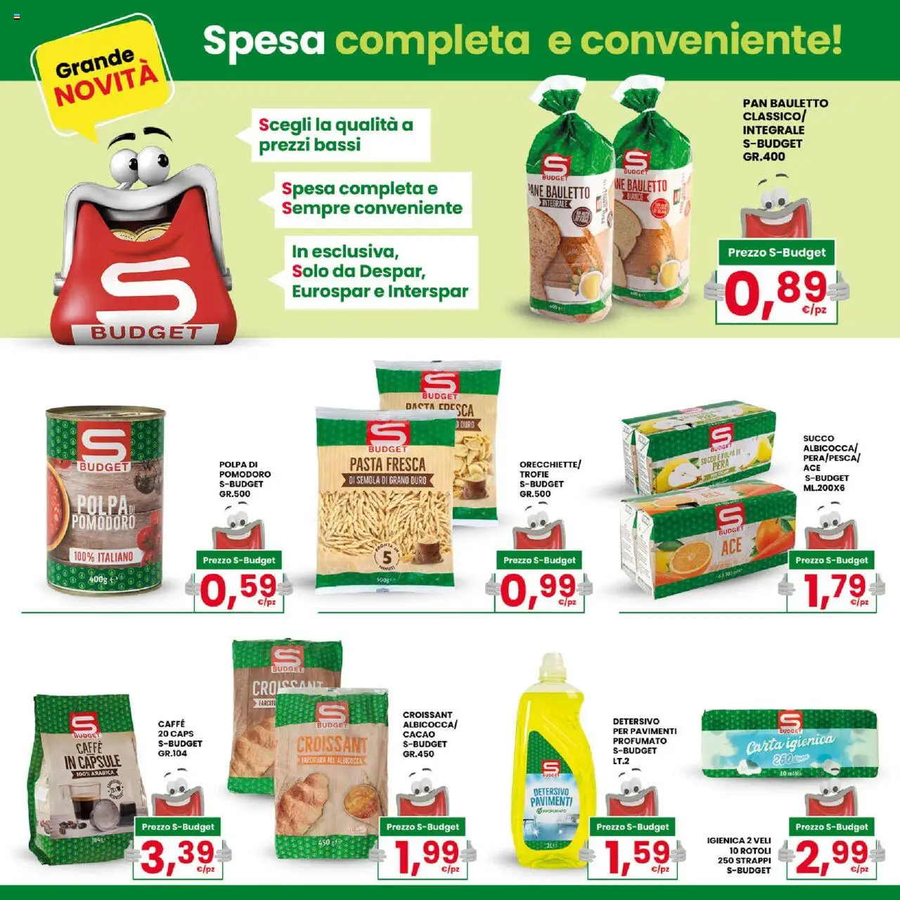 Volantino Interspar del 07.08.2025 | Pagina: 7 | Prodotti: Pane, Caffè, Pasta, Croissant