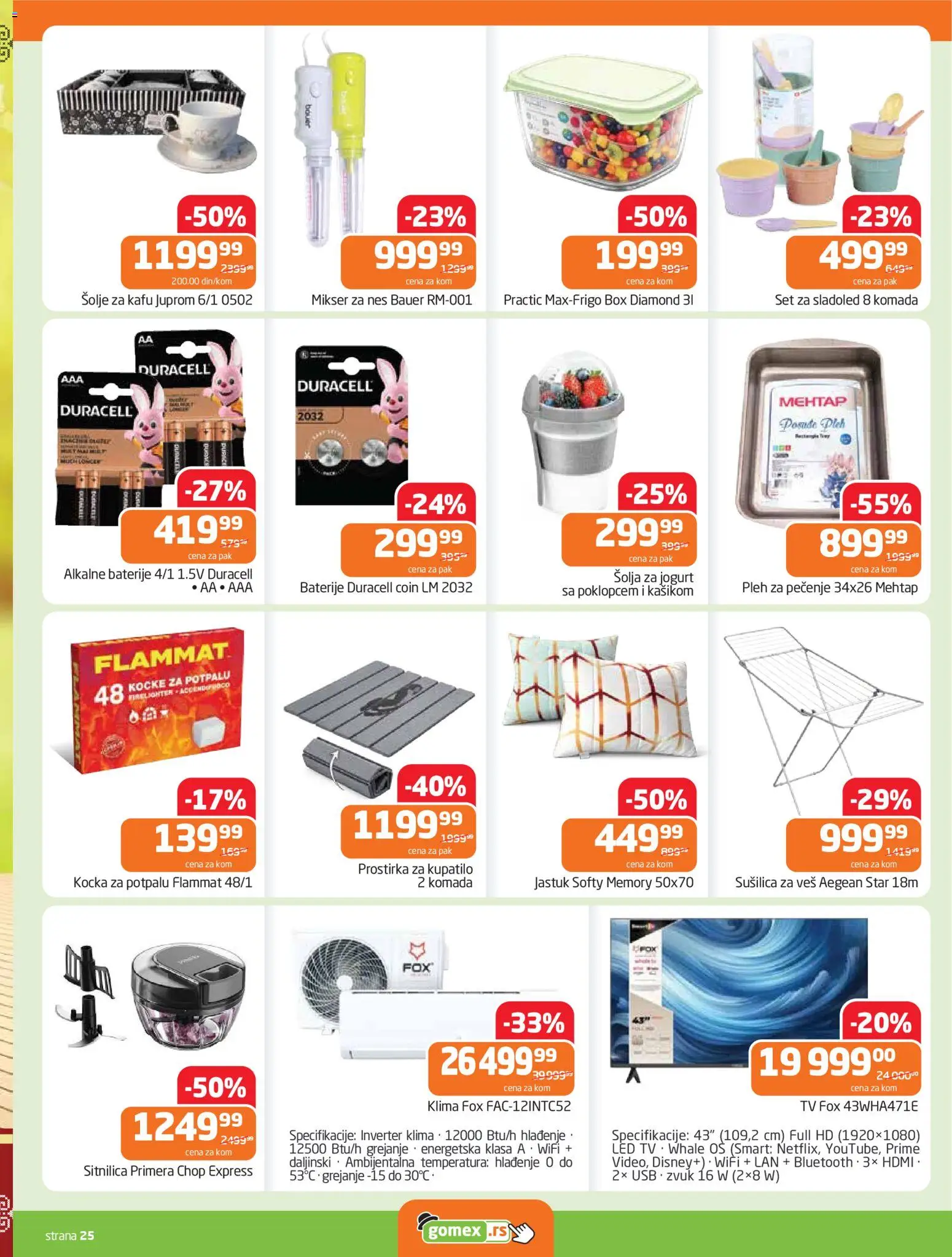 Gomex katalog - važi od 15.04.2026 | Strana: 25 | Proizvode: Jastuk, Kupatilo, Jogurt, Sušilica za veš