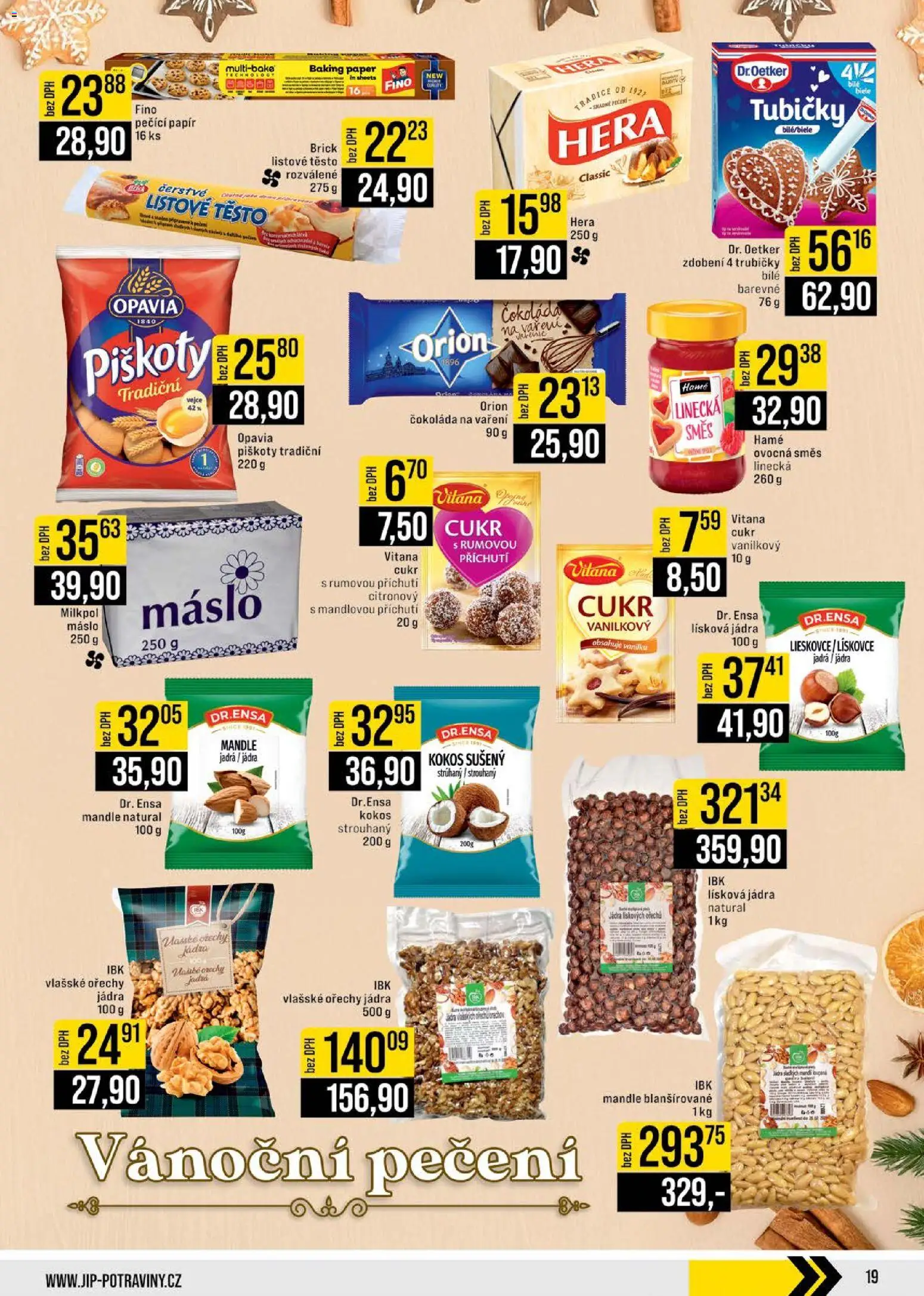 Jip leták - Cash & Carry od 12.11.2025 | Strana: 19 | Produkty: Máslo, Mandle, Kokos, Těsto