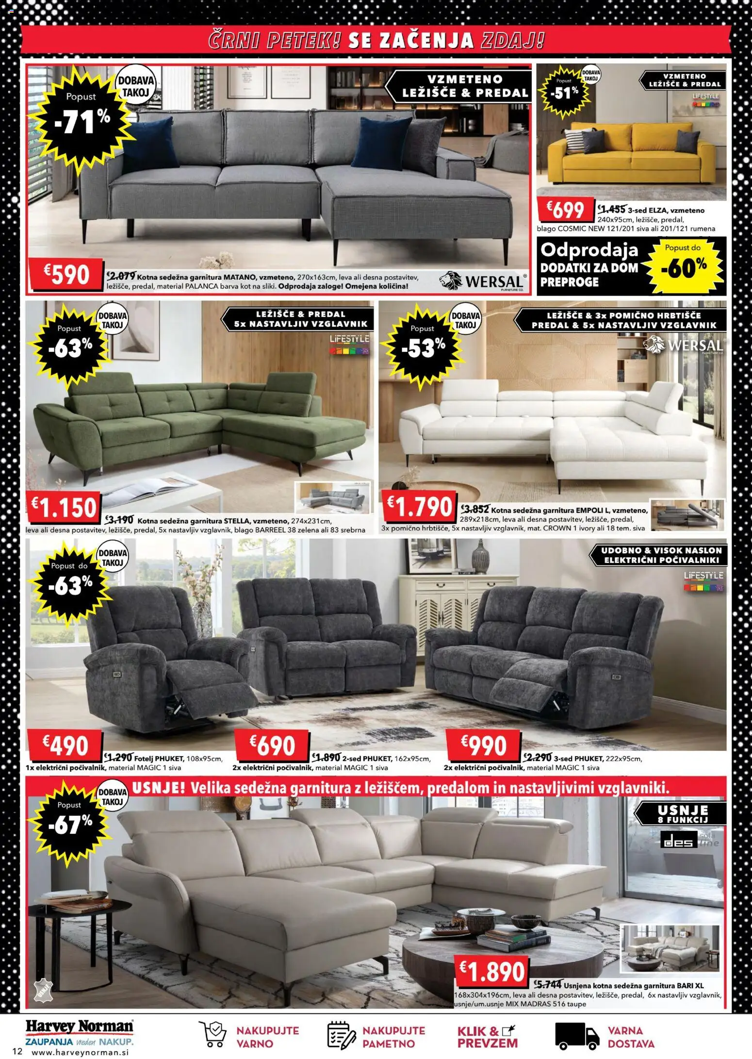 Novi Harvey Norman katalog ponudbe – veljaven od 20.11.2025 | Stran: 12 | Izdelki: Vzglavnik, Sedezna garnitura, Barva, Zelena
