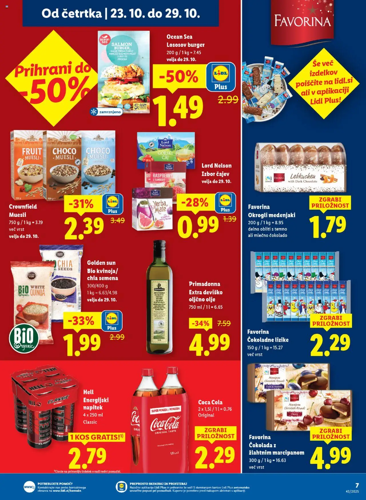 Novi Lidl katalog ponudbe – veljaven od 23.10.2025 | Stran: 7 | Izdelki: Muesli, Kos, Olje, Cokolada