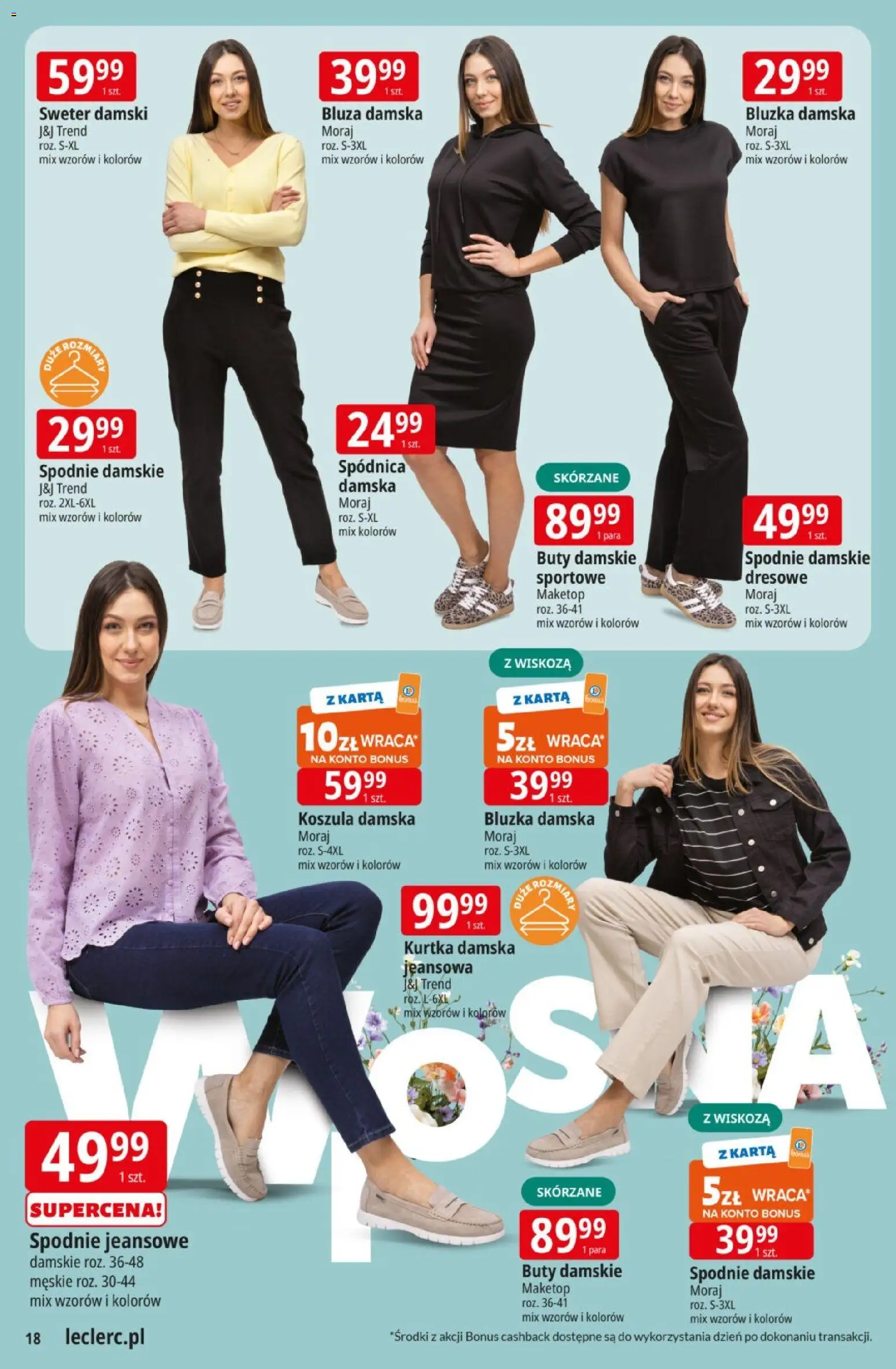 E.Leclerc gazetka od 10.03.2026 | Strona: 18 | Produkty: Karta, Bluzka, Kurtka, Spodnie