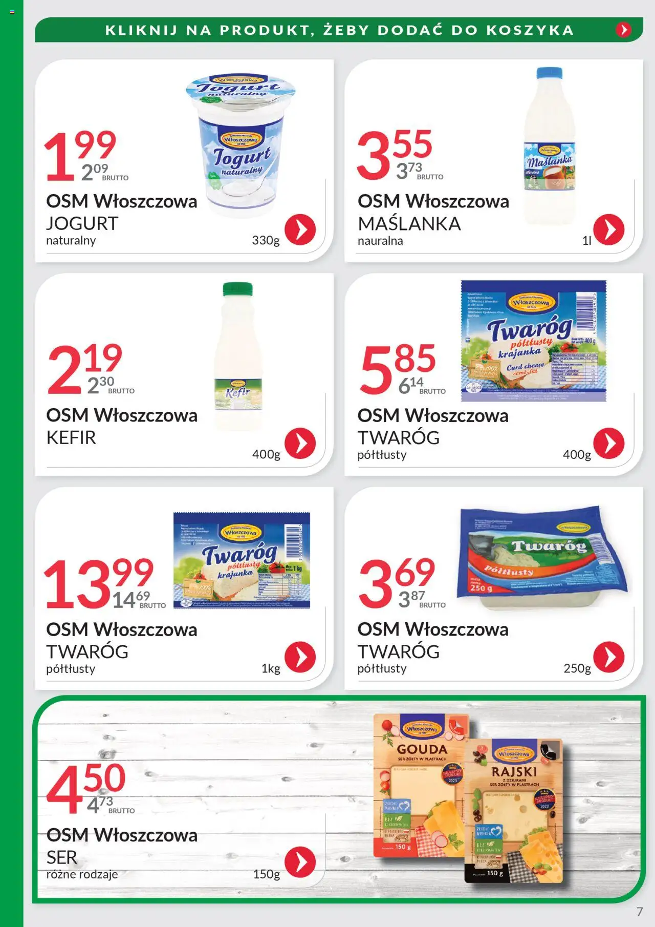 Eurocash Gazetka - Oferta Południe od 28.09.2025 | Strona: 7 | Produkty: Twaróg półtłusty, Kefir, Jogurt naturalny, Jogurt