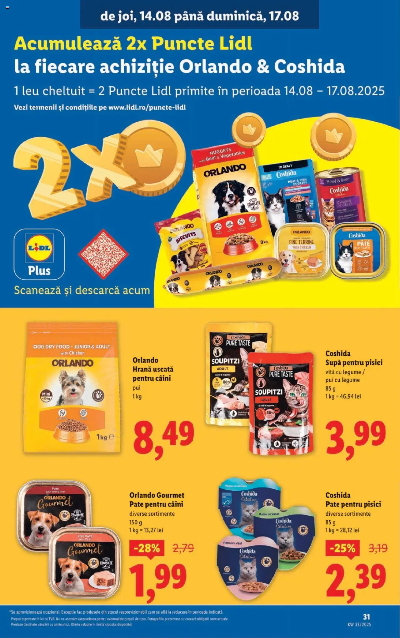 Catalog Lidl – valabil de la 11.08.2025 | Pagină: 31 | Produse: Hacıyatmaz Kedi Oyuncağı, Pate, Legume