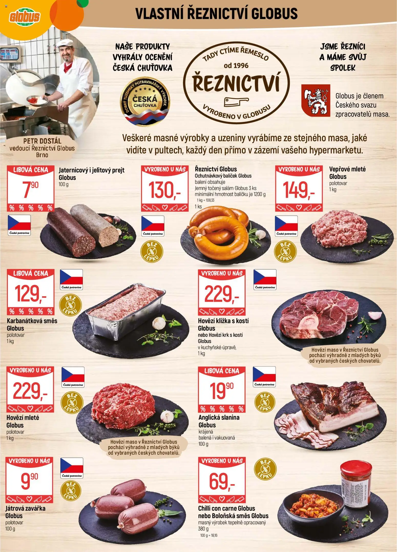 Globus leták - Brno od 02.01.2026 | Strana: 5 | Produkty: Hovězí, Uzeniny, Točený salám, Chilli con carne