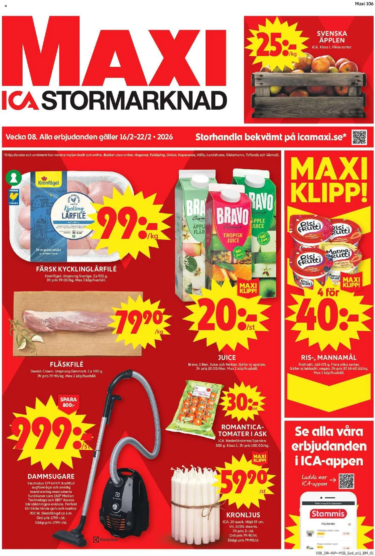 ICA Maxi reklamblad aktuell från 16.02.2026 | Sida: 1