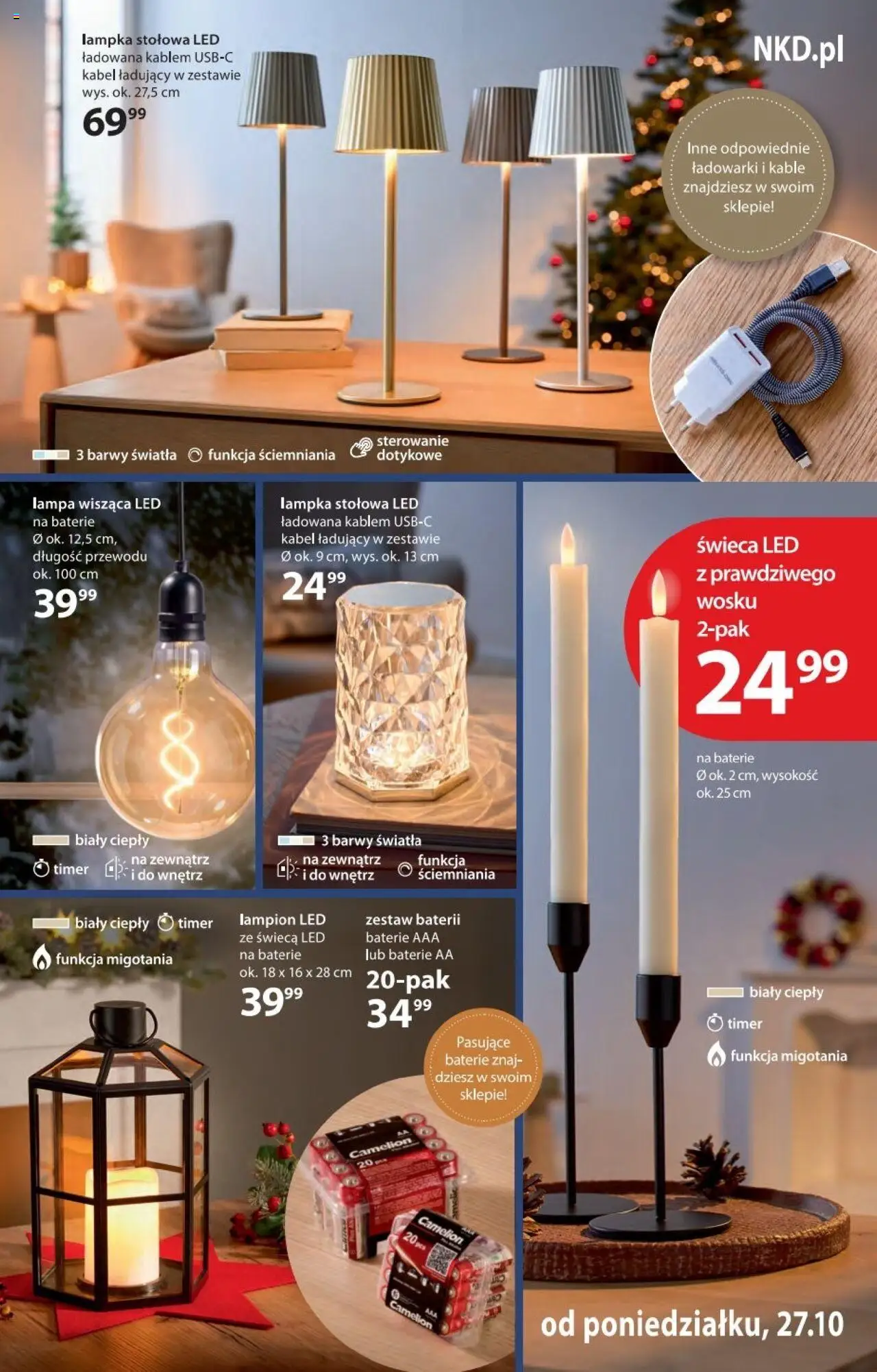 NKD Gazetka od 27.10.2025 | Strona: 23 | Produkty: Kabel, Baterie, Lampa