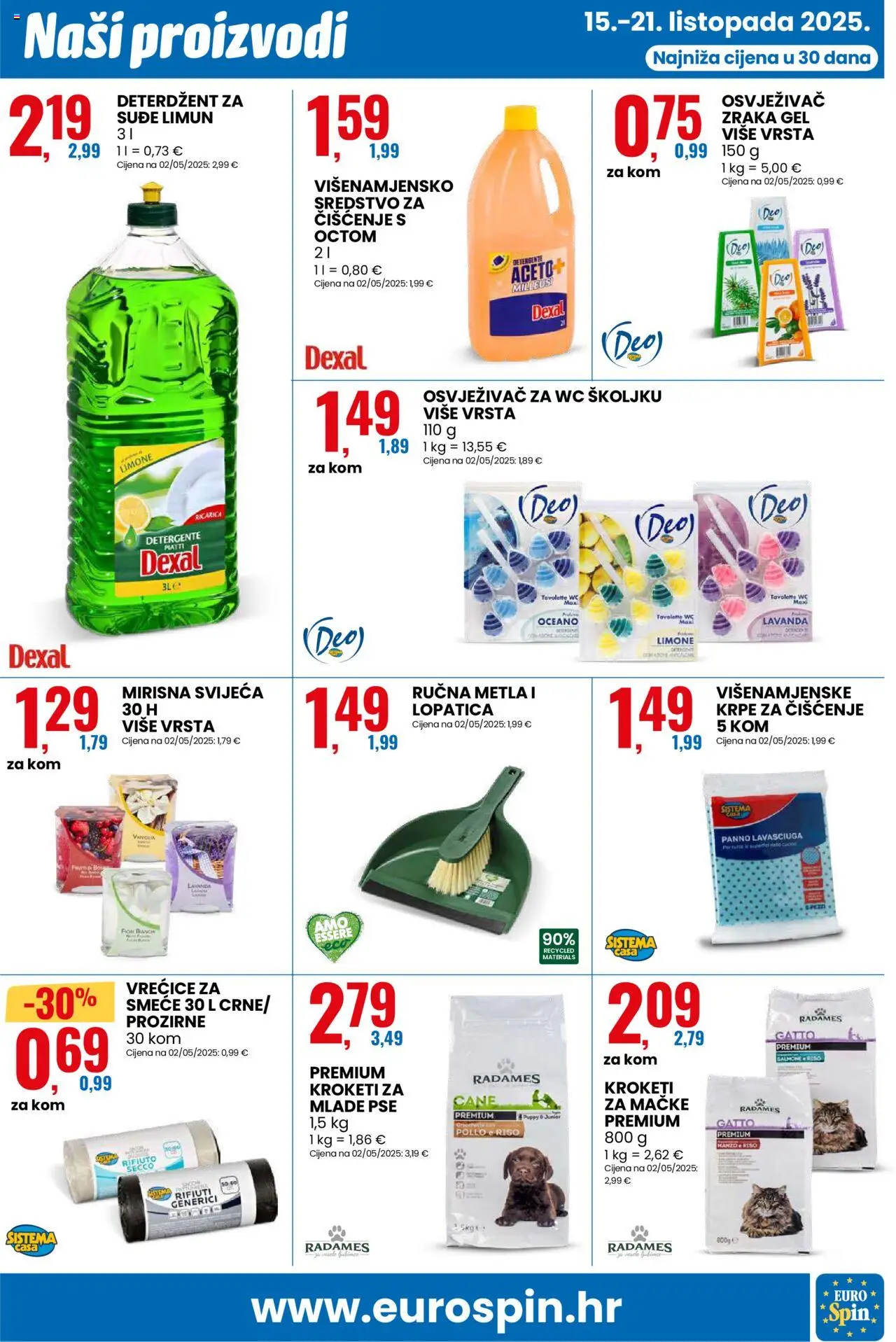 Eurospin katalog | vrijedi od 15.10.2025 | Stranica: 7 | Proizvodi: Krpe za čišćenje, Deterdžent, Limun, Lopatica