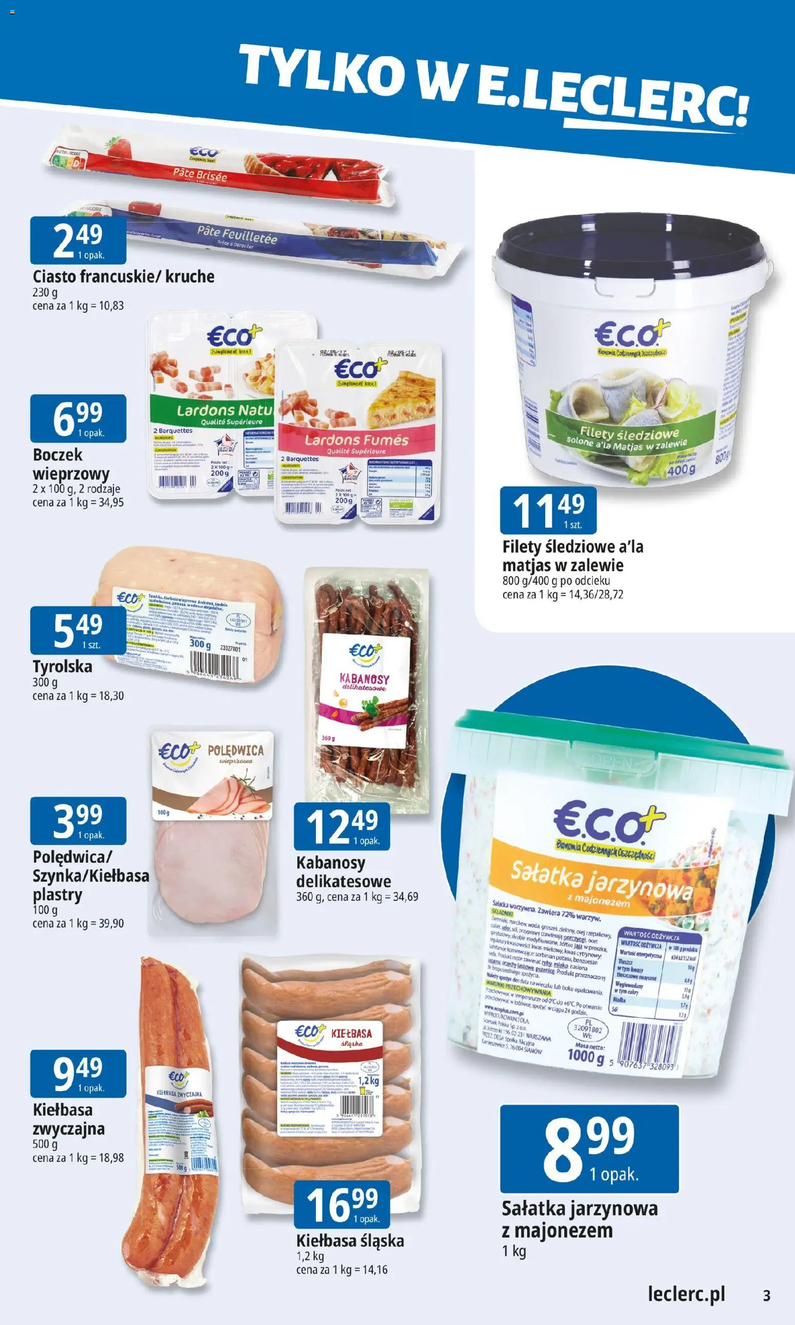 E.Leclerc Gazetka - Wrocław od 19.01.2026 | Strona: 3 | Produkty: Kabanosy, Nasiona, Orzechy, Przyprawy