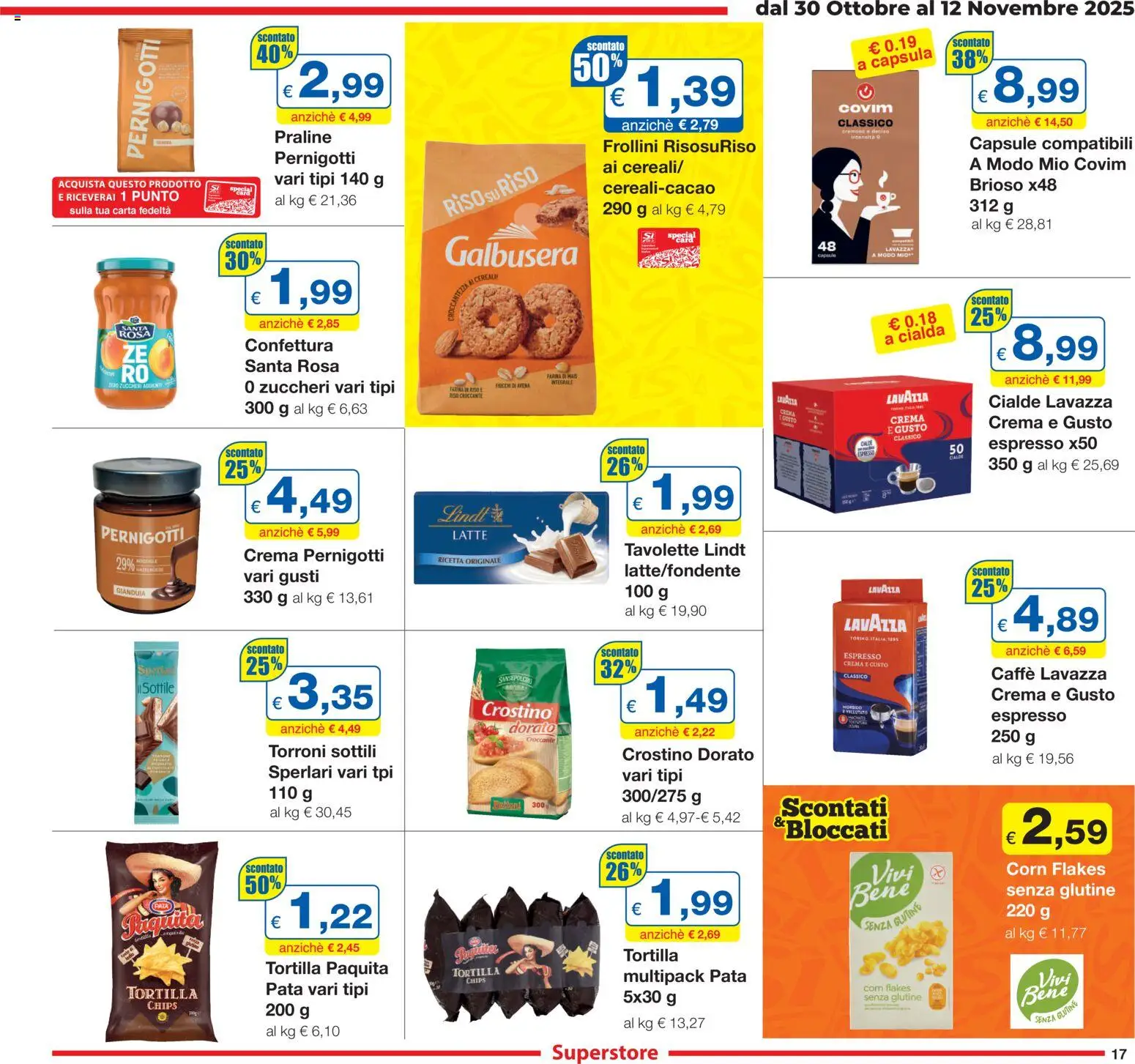 Volantino Sì con Te del 30.10.2025 | Pagina: 17 | Prodotti: Crema, Riso, Mais, Frollini