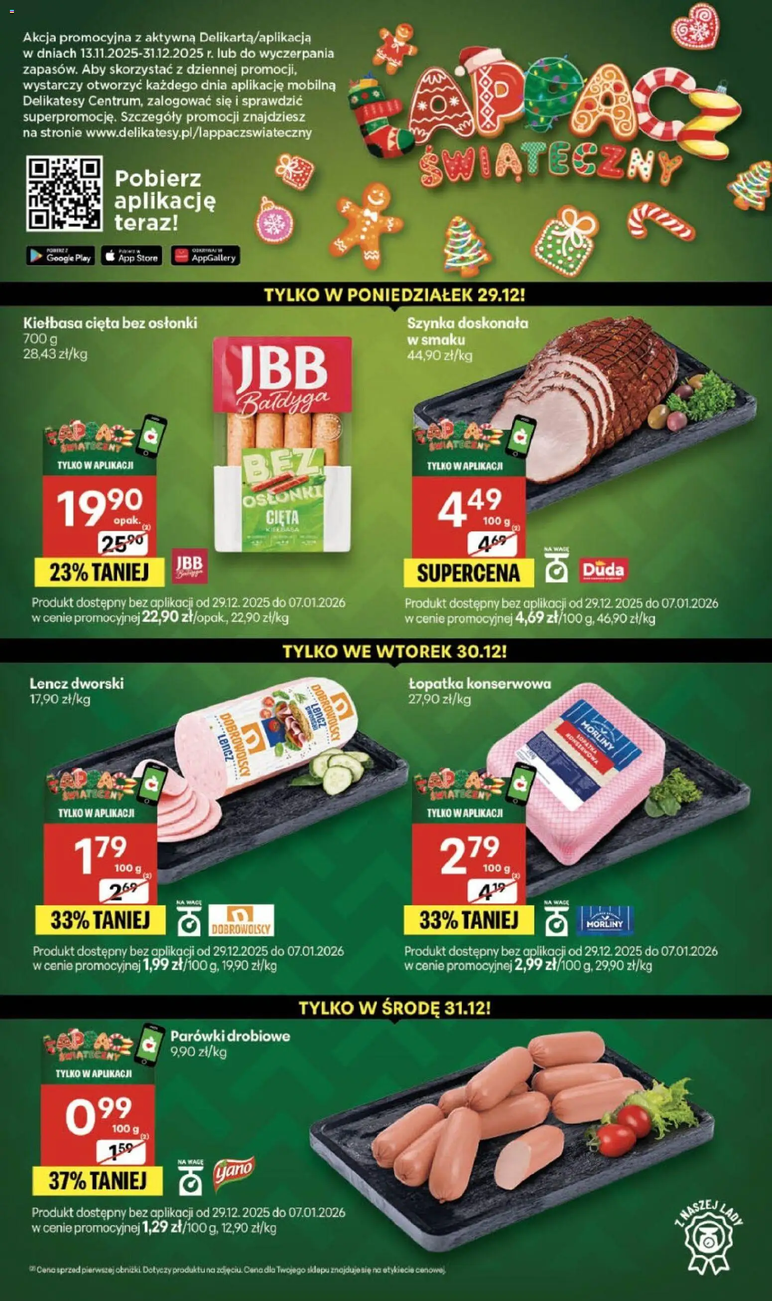 Delikatesy Centrum Gazetka - Sklepy Własne od 29.12.2025 | Strona: 40 | Produkty: Kiełbasa, Parówki, Szynka, Delikatesy