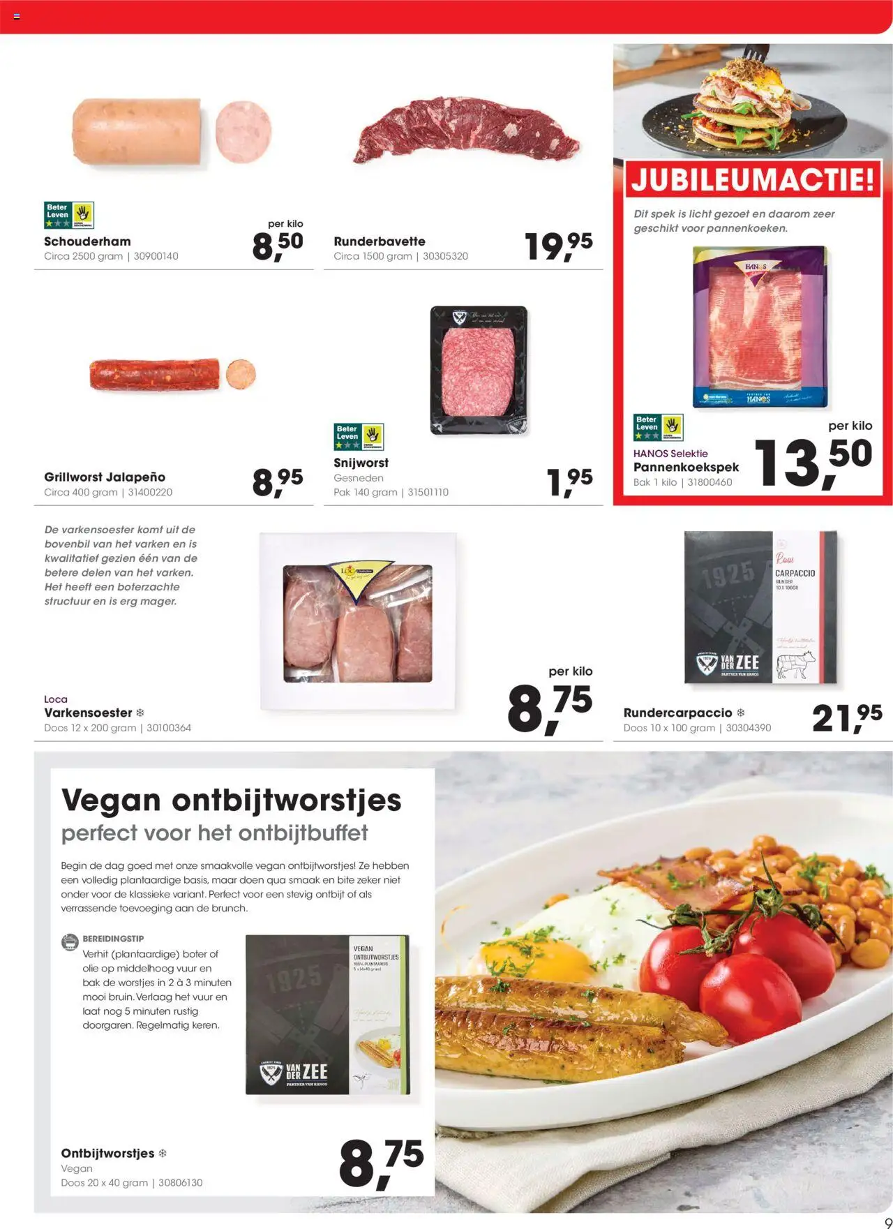 {H1} | Pagina: 9 | Producten: Boter, Olie, Szeletelt bacon, Calvados