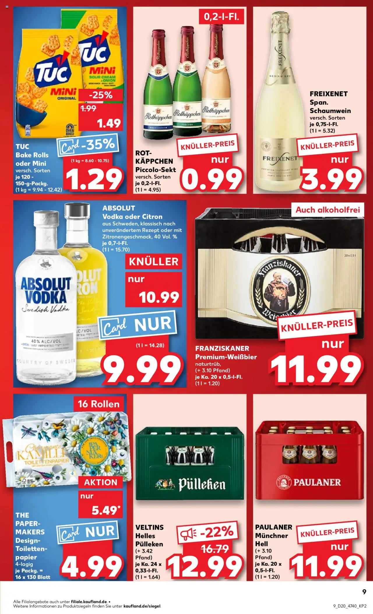 Kaufland - Hannover, Bornumer Straße 141 - gültig ab dem 15.05.2025 | Seite: 9 | Produkte: Helles pulleken, Franziskaner, Rotkäppchen, Vodka