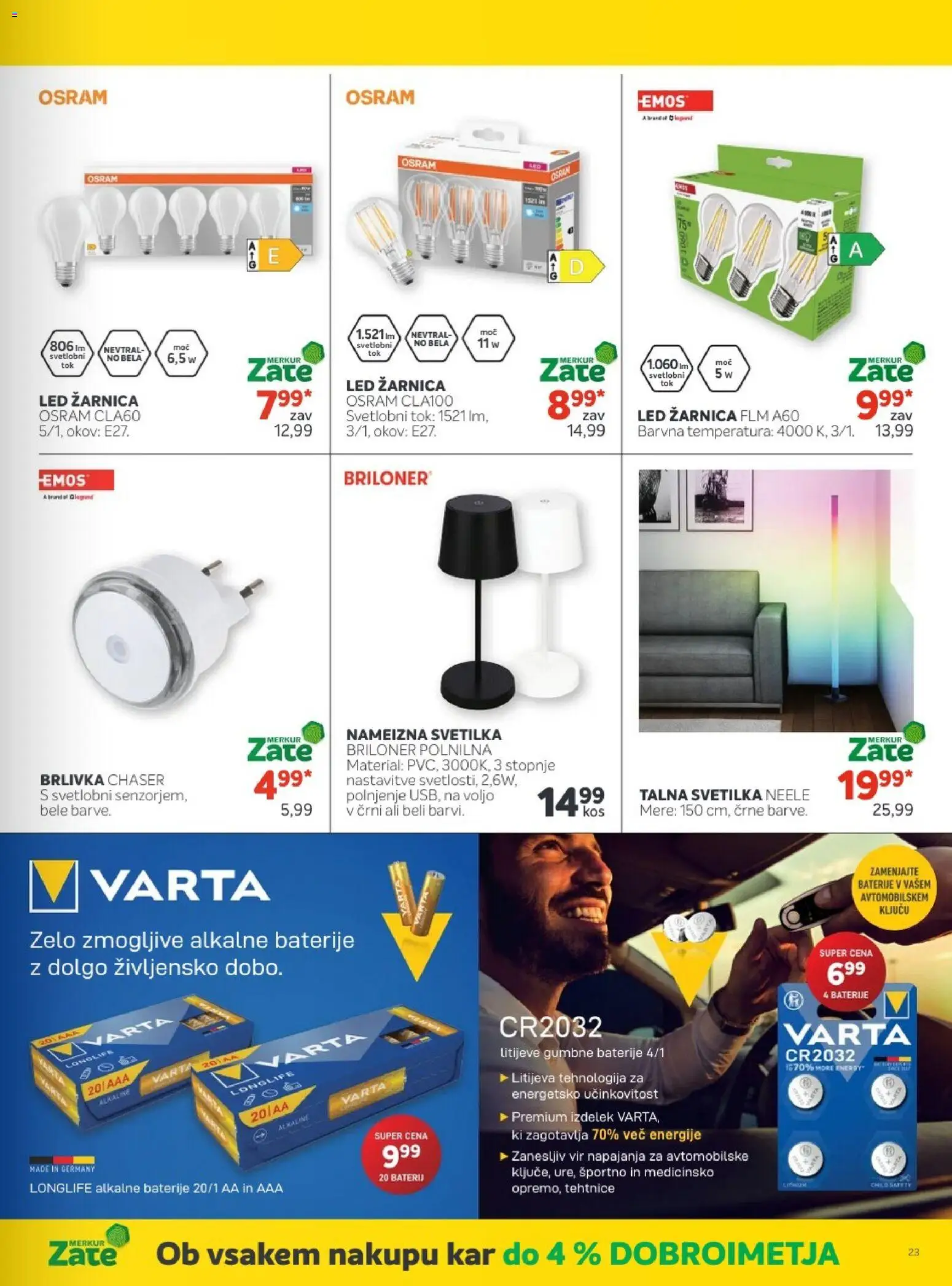 Novi Merkur katalog ponudbe – veljaven od 01.10.2025 | Stran: 45 | Izdelki: Baterije, Svetilka