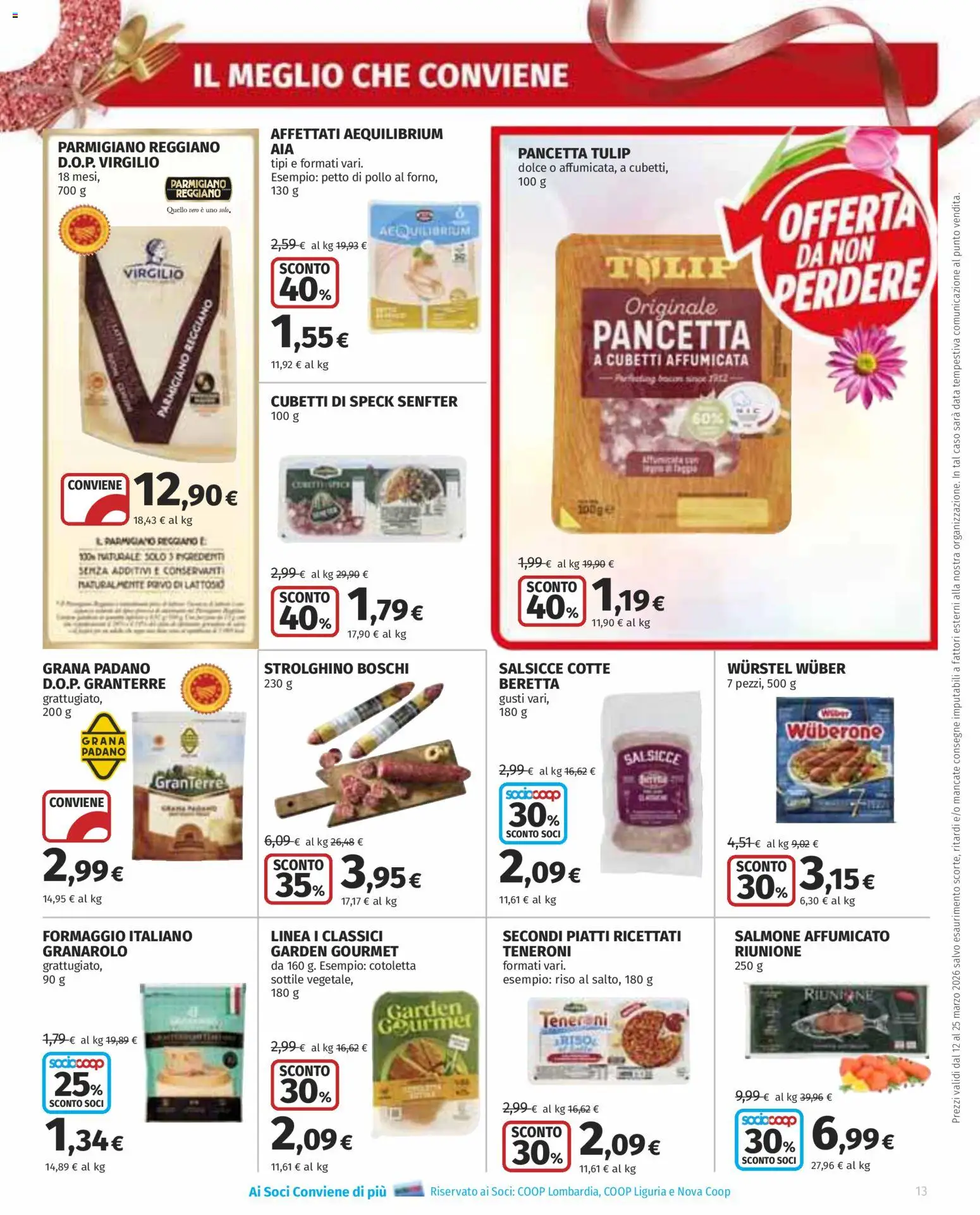 Volantino Ipercoop del 12.03.2026 | Pagina: 13 | Prodotti: Speck, Pollo, Salmone, Riso