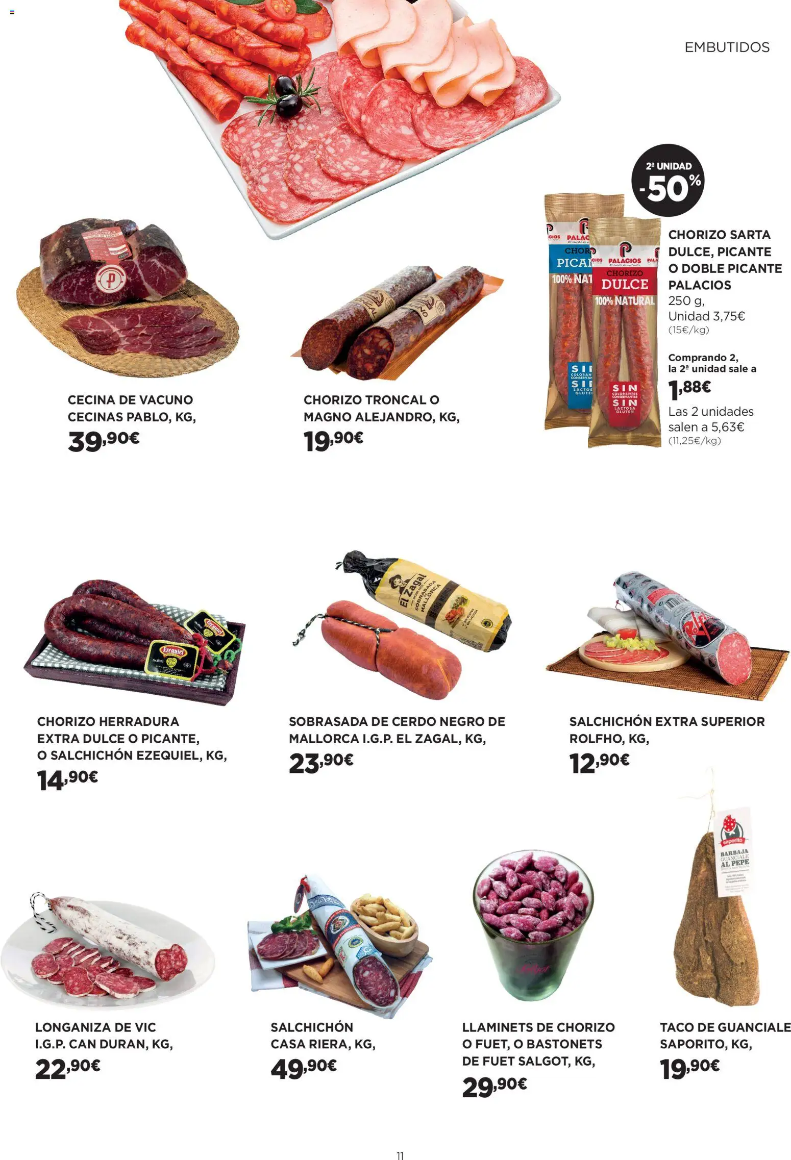 El Corte Inglés ofertas │ válido desde el 29.01.2026 | Página: 11 | Productos: Cerdo, Νυχτικό, Longaniza, Sobrasada