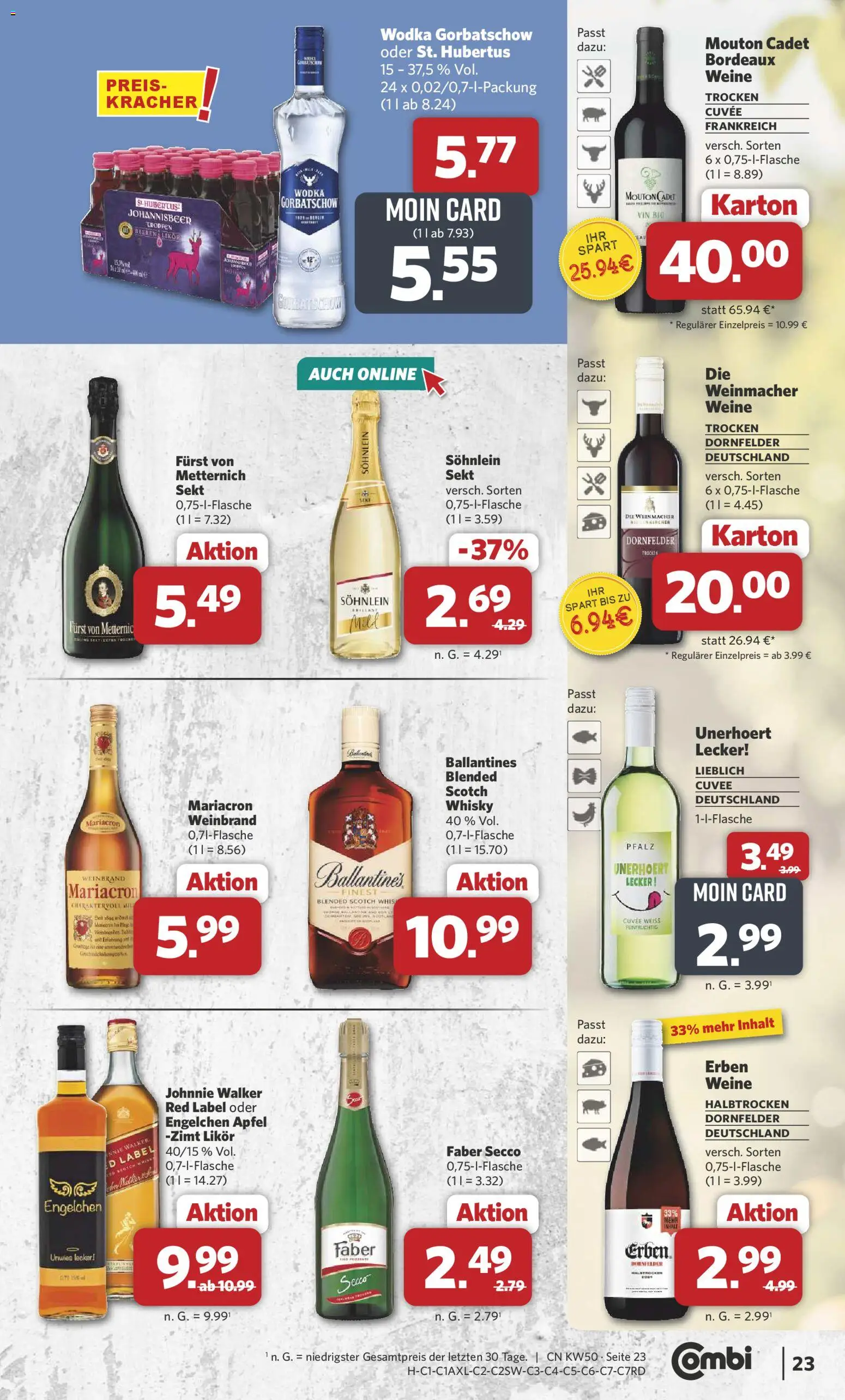 Combi Prospekt 	 – gültig ab 08.12.2025 | Seite: 25 | Produkte: Likör, Äpfel, Wodka gorbatschow, Wodka