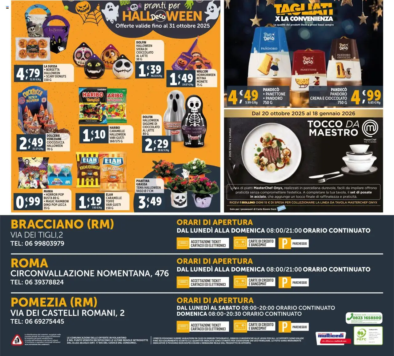 Volantino Decò del 16.10.2025 | Pagina: 20 | Prodotti: Pandoro, Panettone, The, Vaso