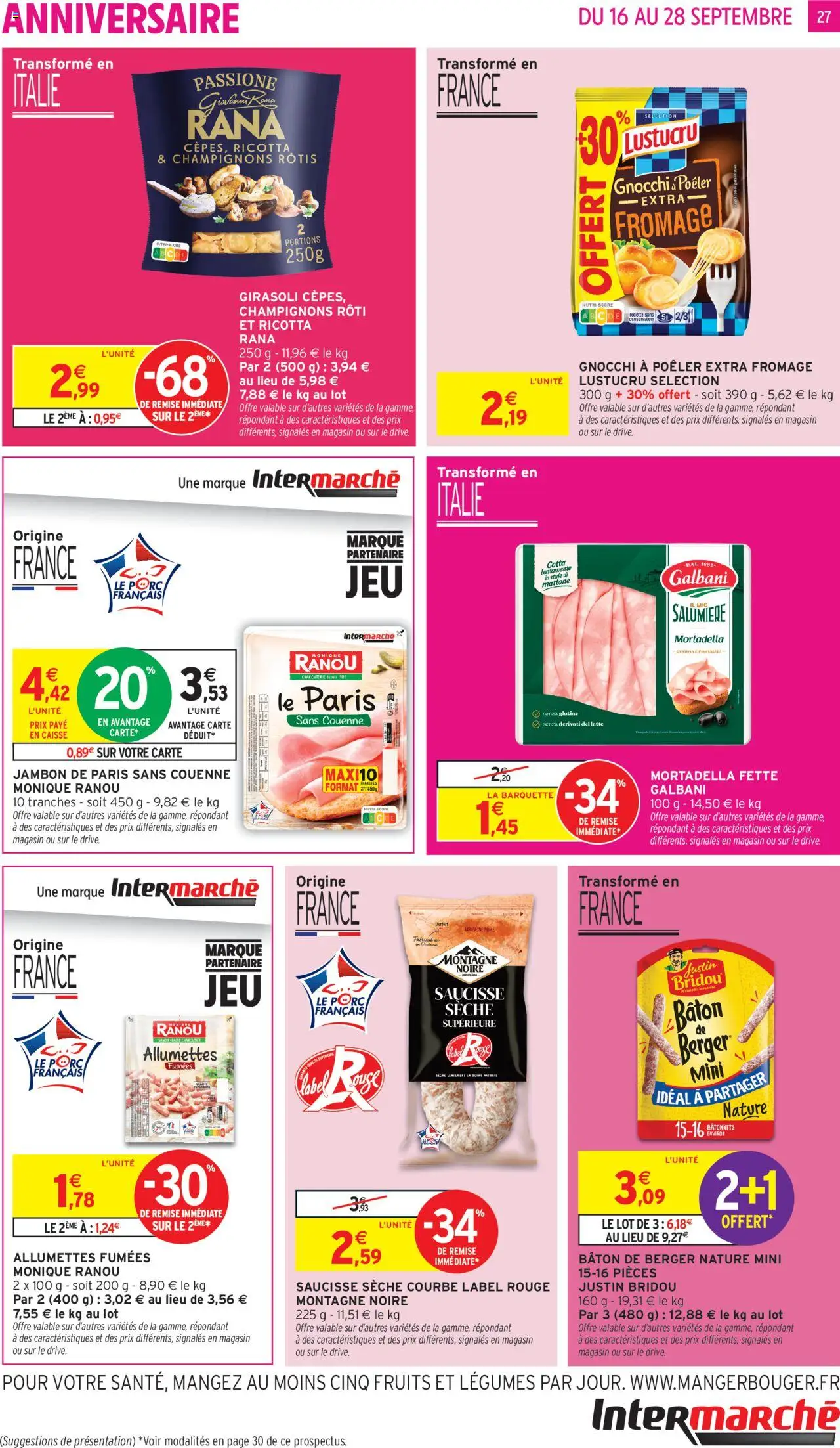  | Page: 27 | Produits: Fromage, Jambon, Saucisse, Porc