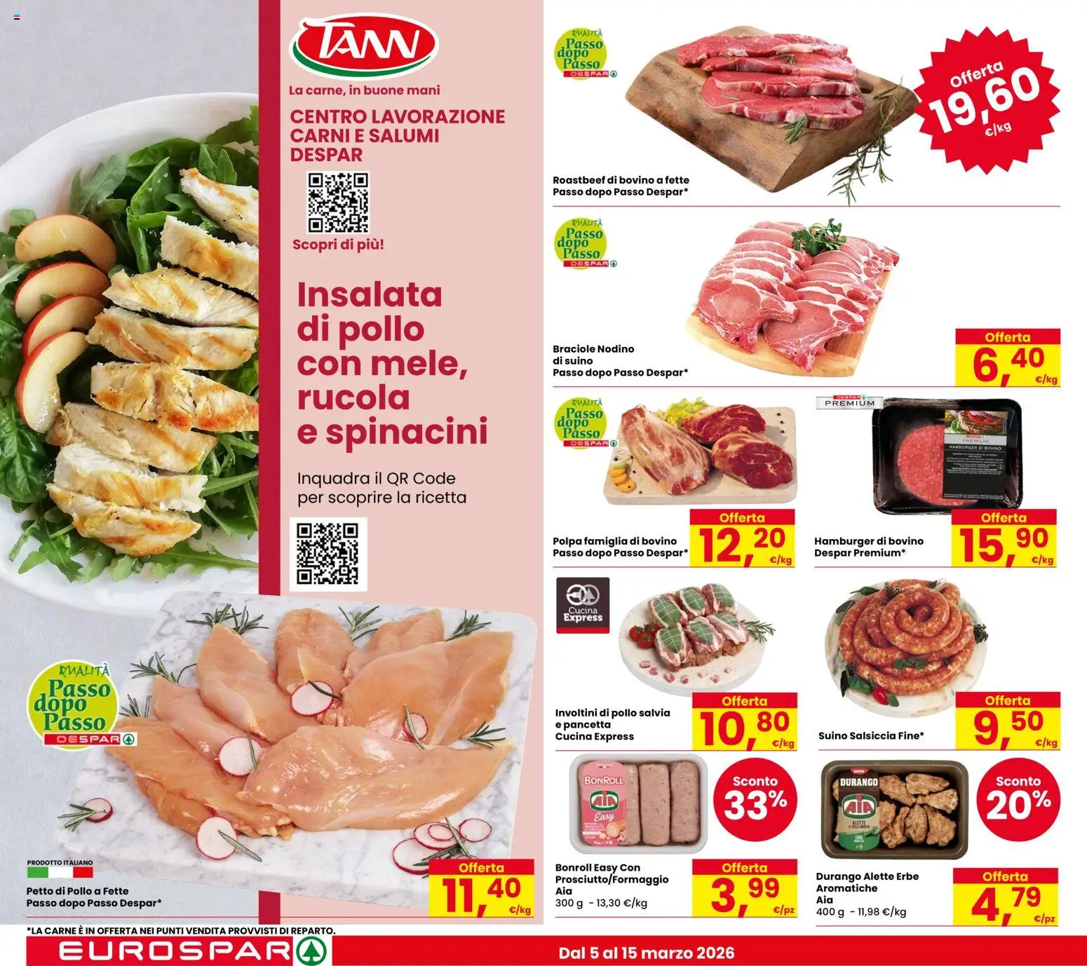 Volantino Despar del 05.03.2026 | Pagina: 8 | Prodotti: Bovino, Petto di Pollo, Rucola, Salsiccia