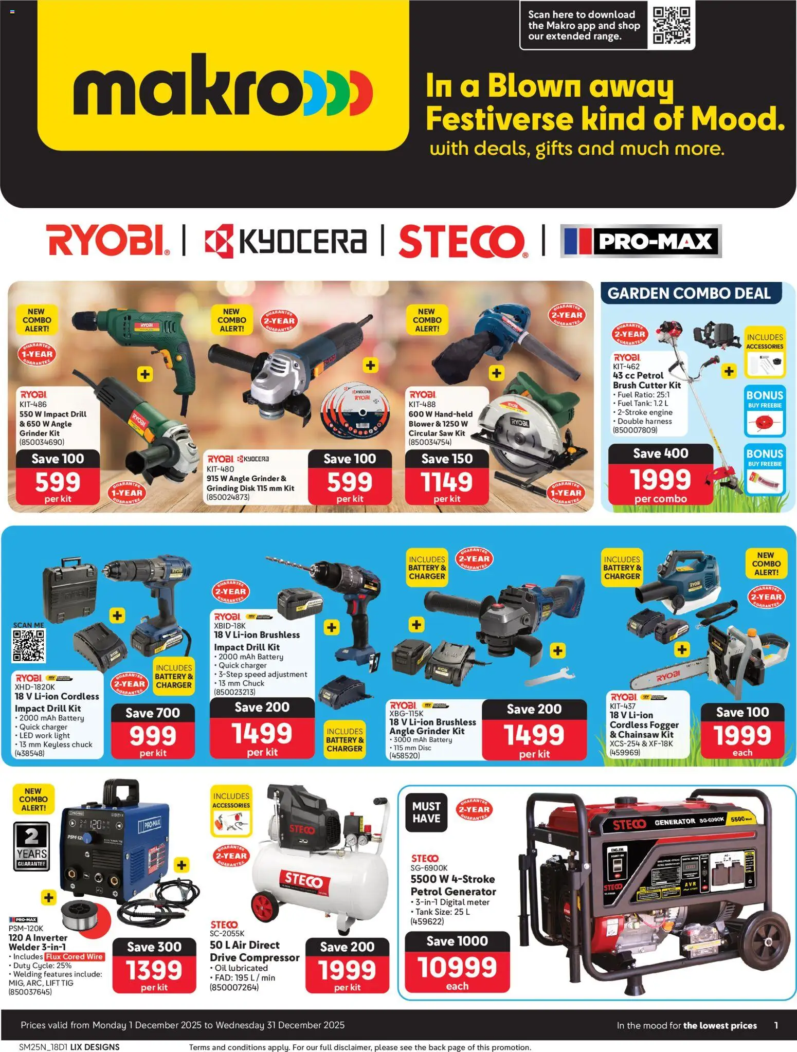 New Makro catalogue – valid from 01.12.2025 | Page: 1 | Products: Chainsaw, Battery, Oil, Brush