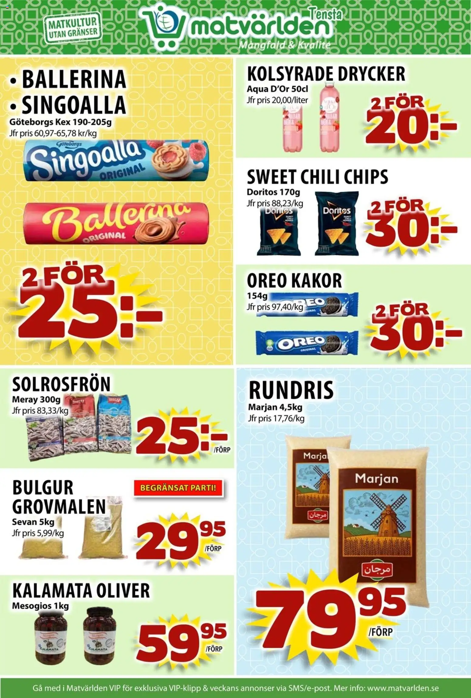 Matvärlden reklamblad aktuell från 17.11.2025 | Sida: 4 | Produkter: Oliver, Ballerina, Singoalla, Oreo